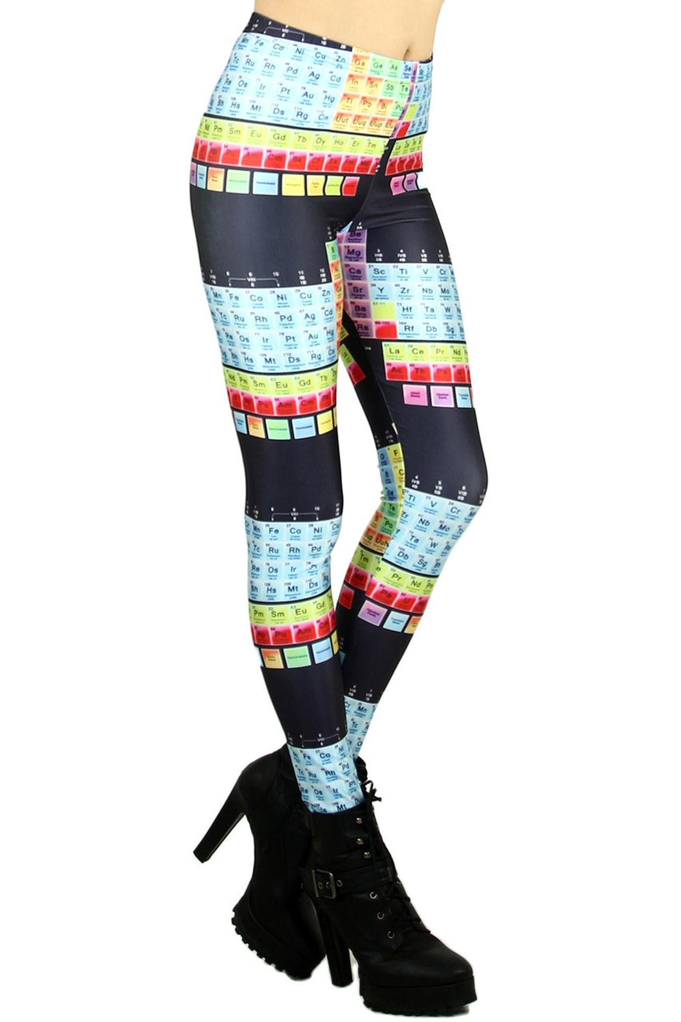 Premium Graphic Print Periodic Table Leggings