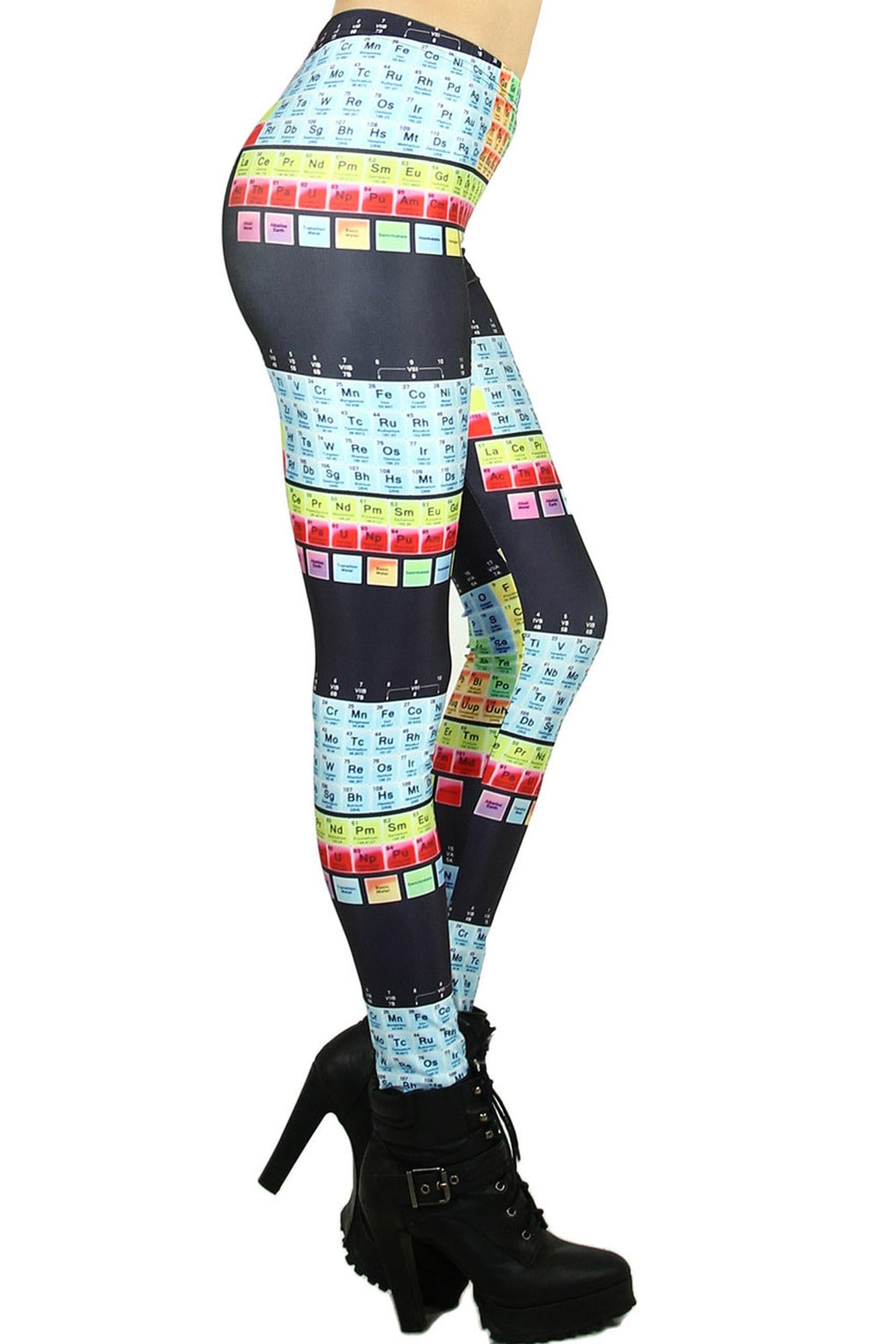 Premium Graphic Print Periodic Table Leggings