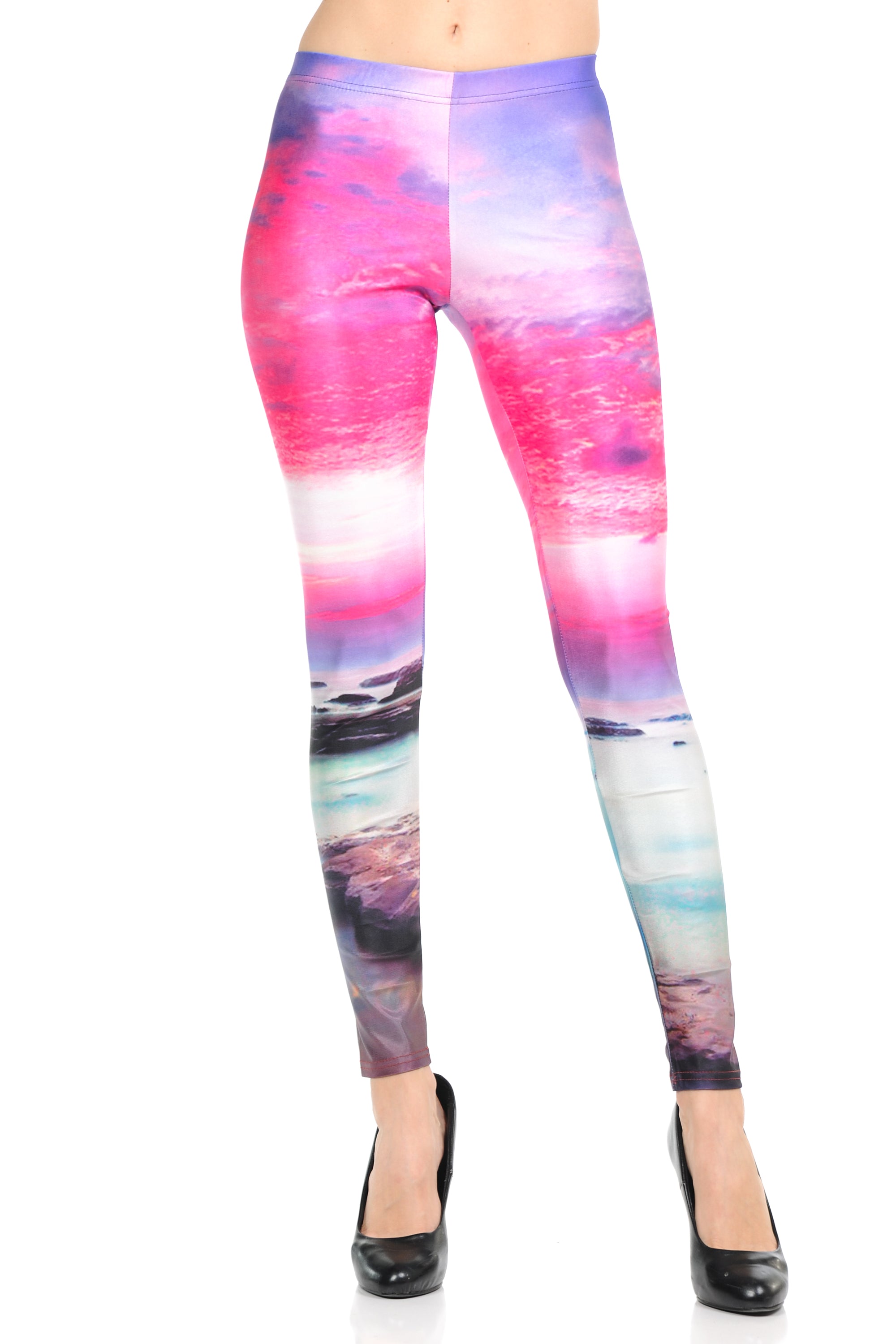 Premium Graphic Print Vibrant Sunset Leggings