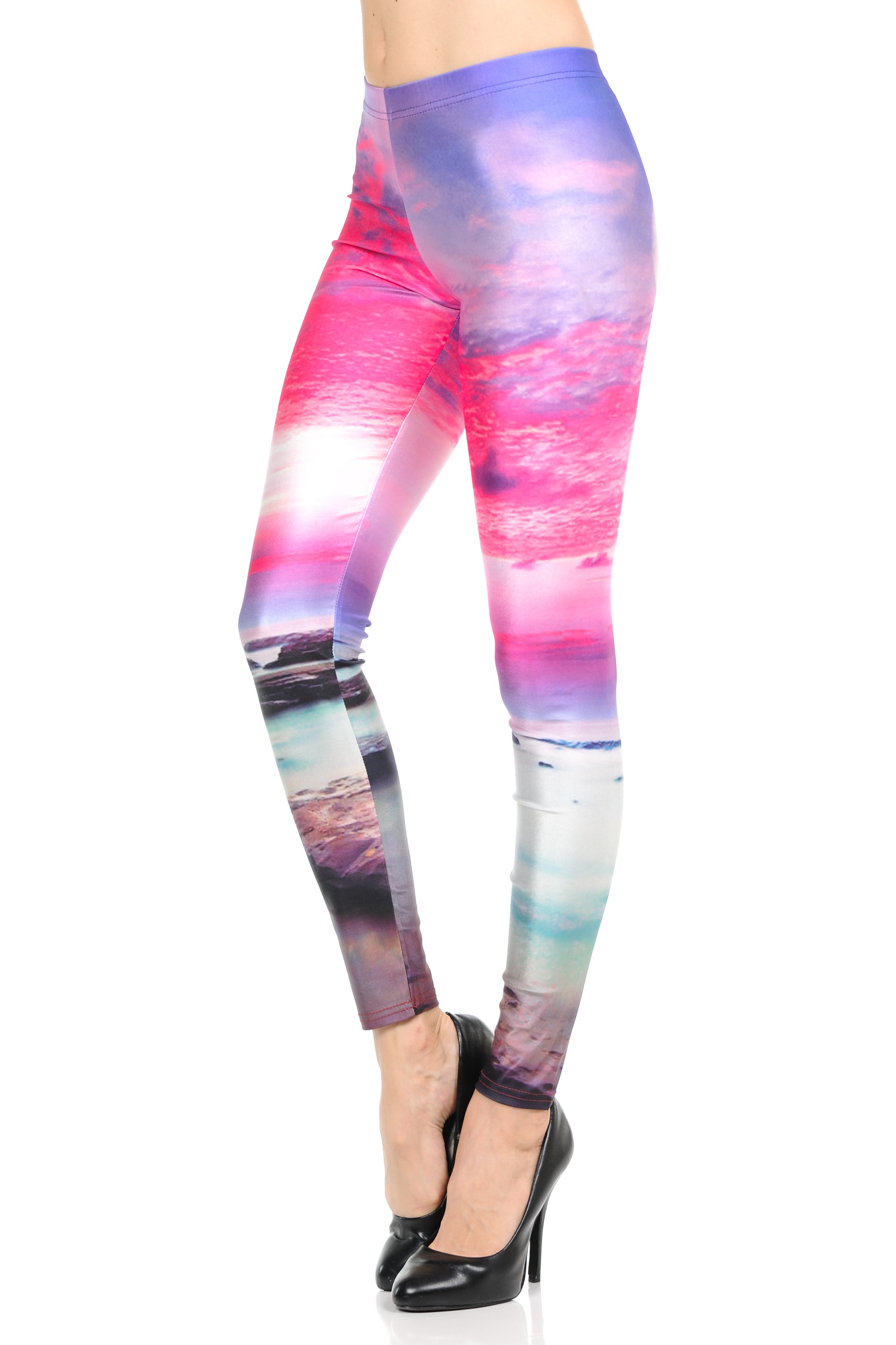 Premium Graphic Print Vibrant Sunset Leggings