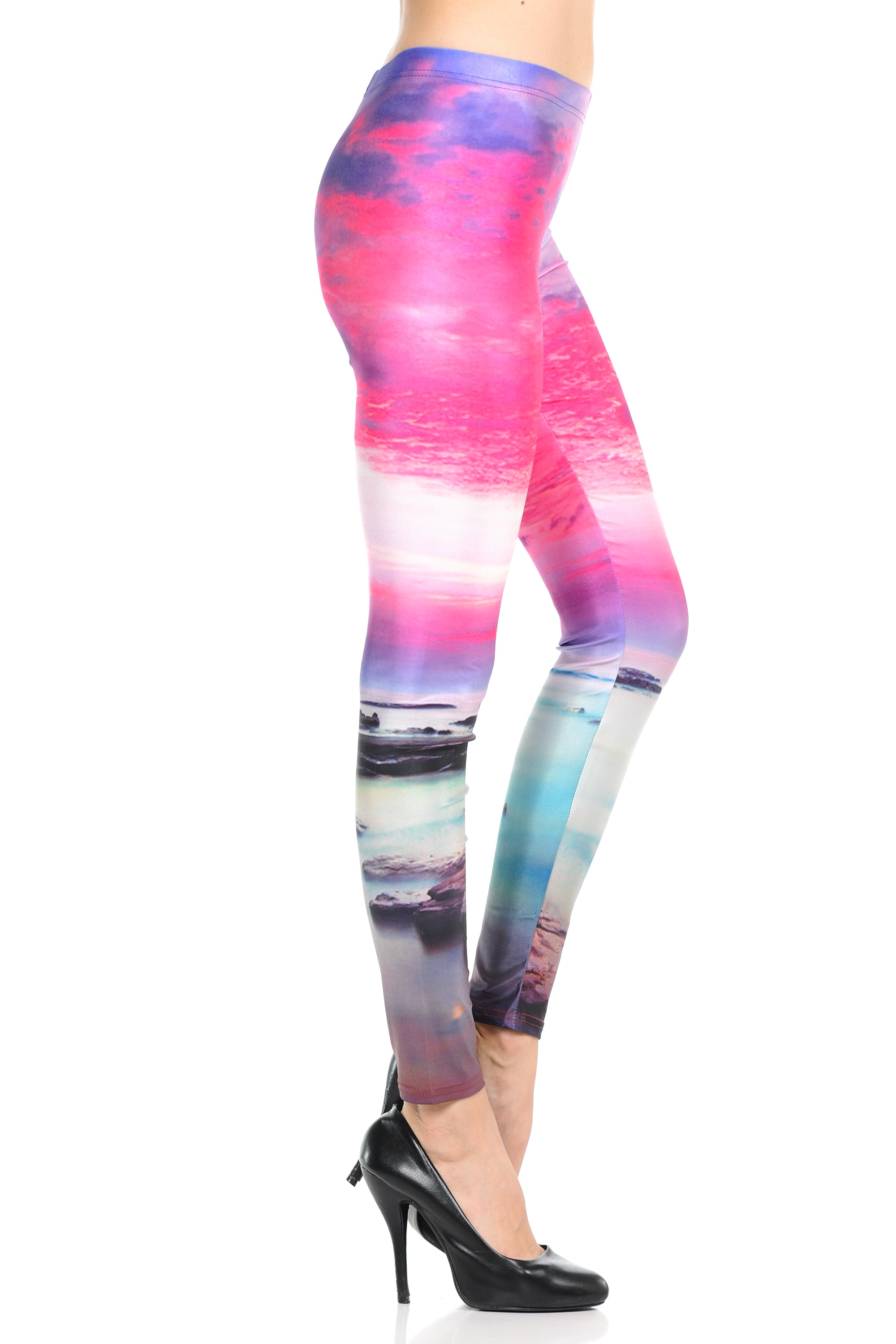 Premium Graphic Print Vibrant Sunset Leggings