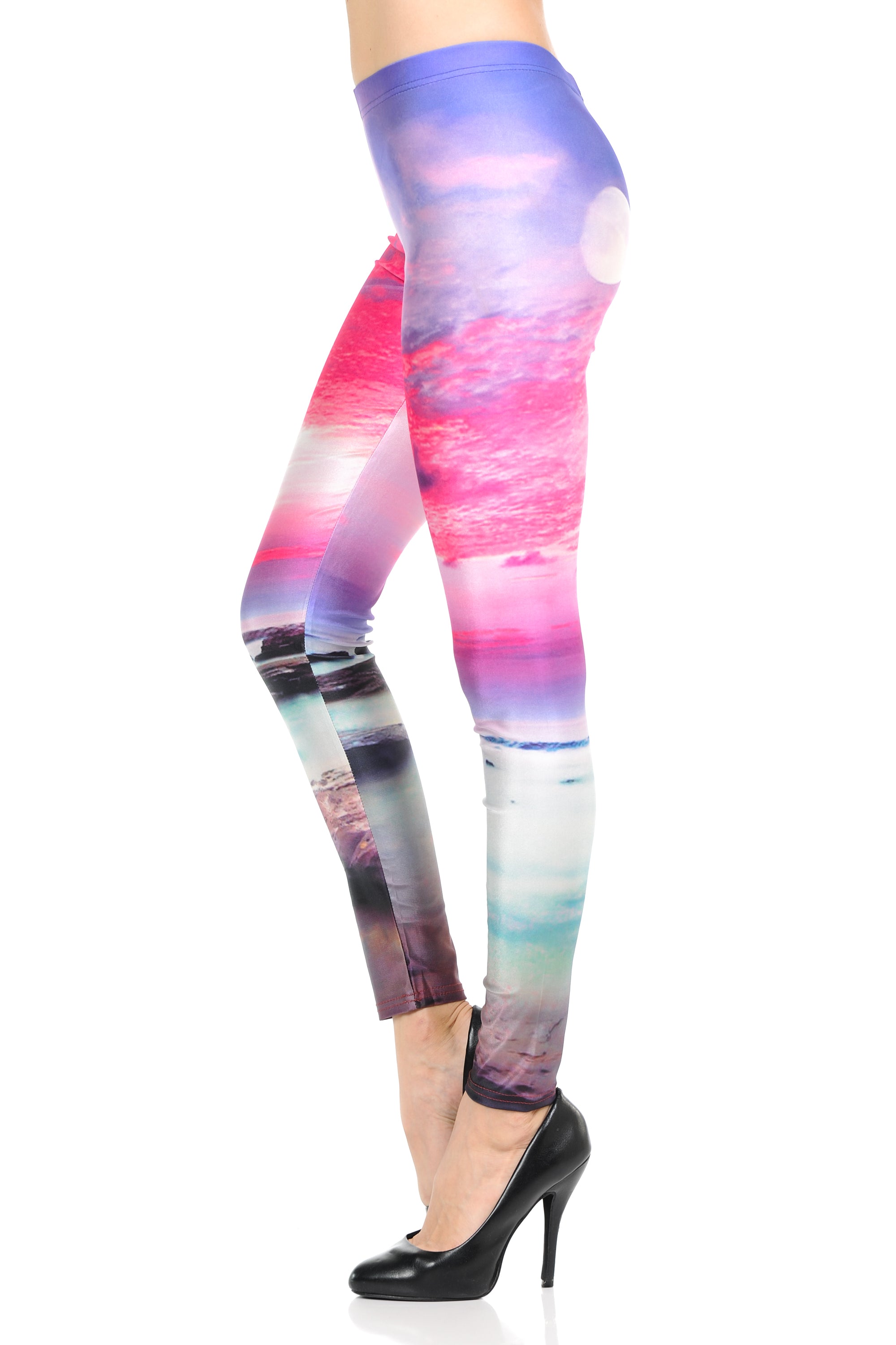 Premium Graphic Print Vibrant Sunset Leggings