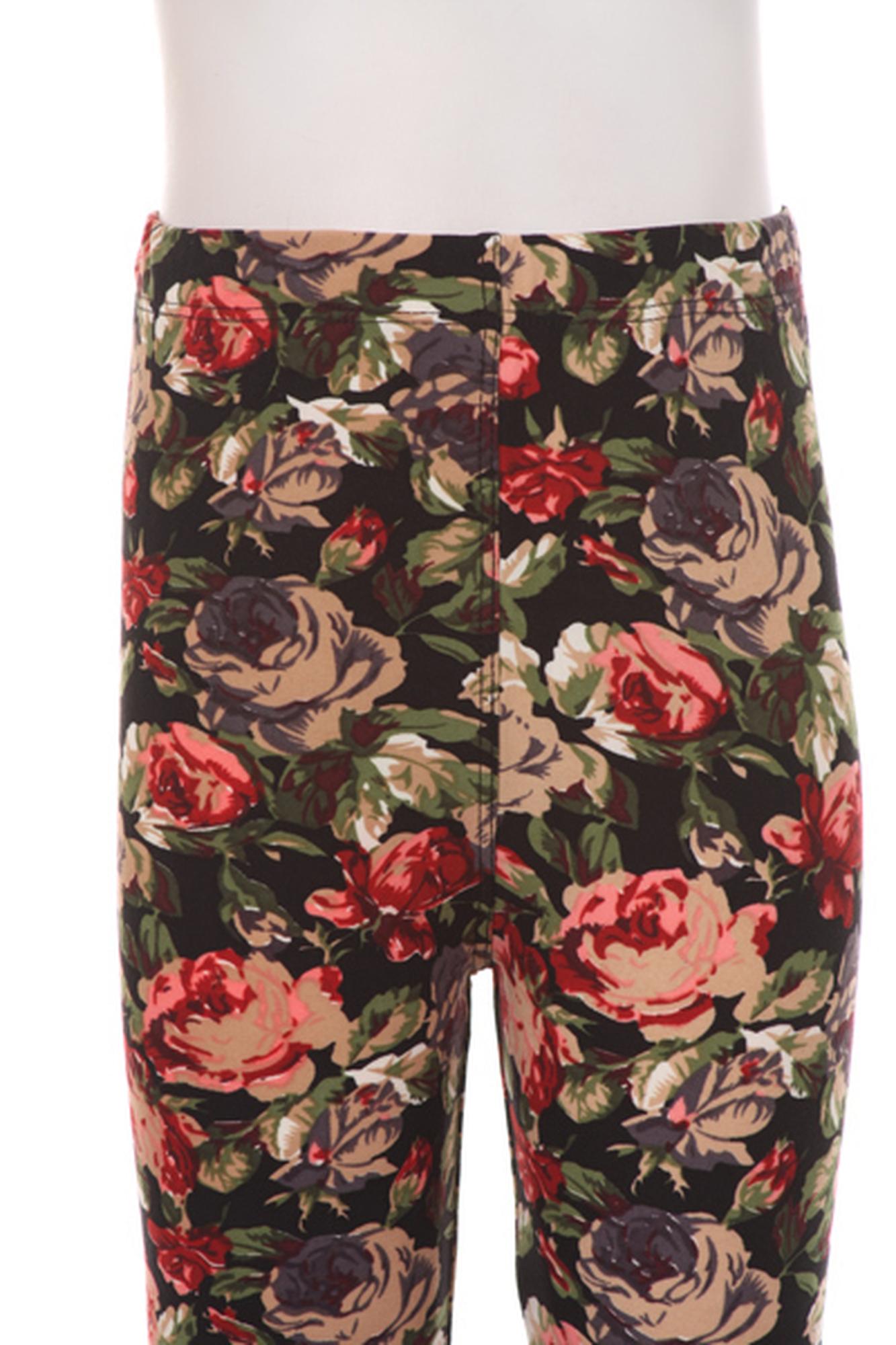 Brushed Vintage Floral Kids Leggings