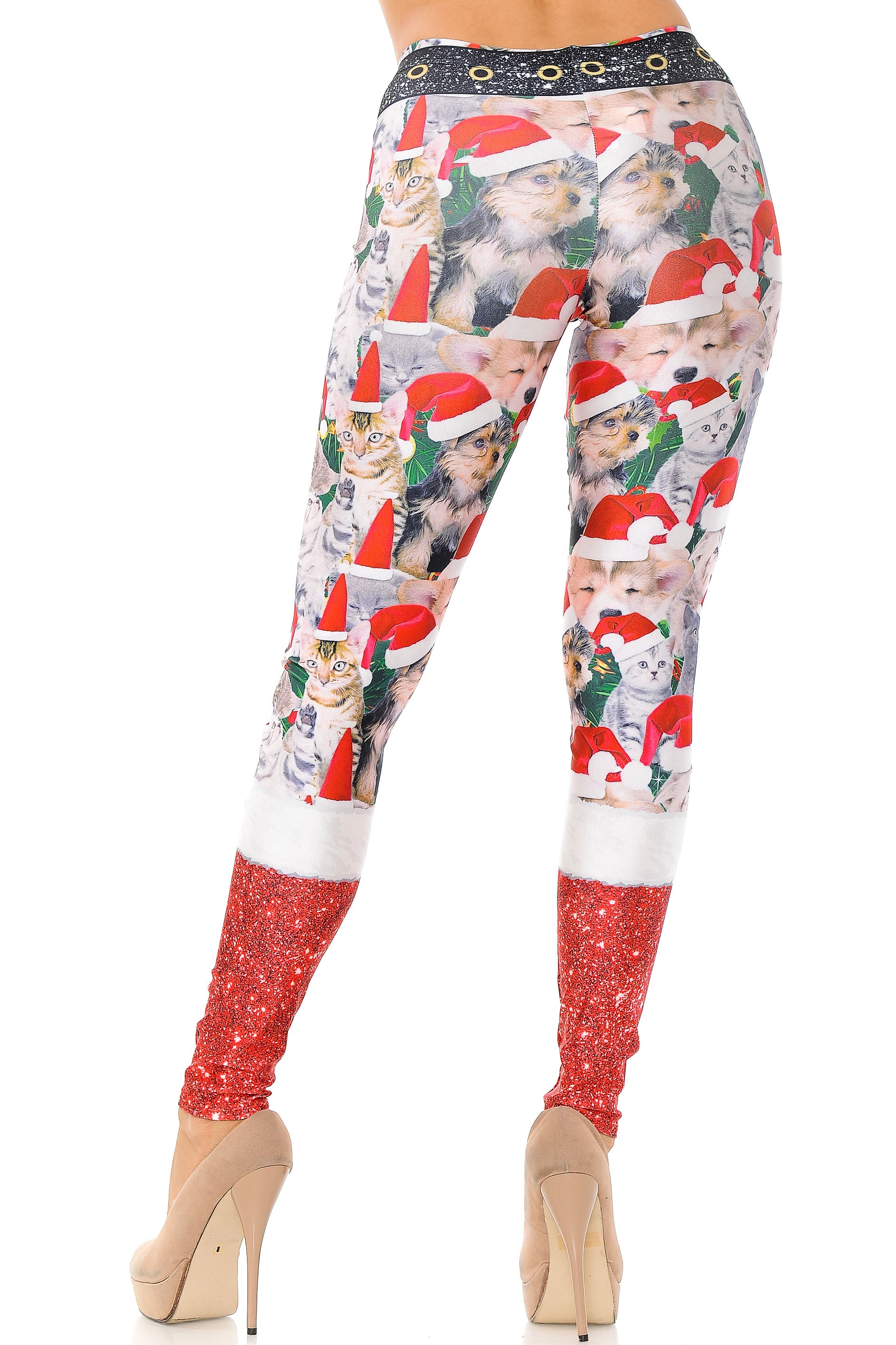 Jolly Christmas Cats and Dogs Leggings - Plus Size