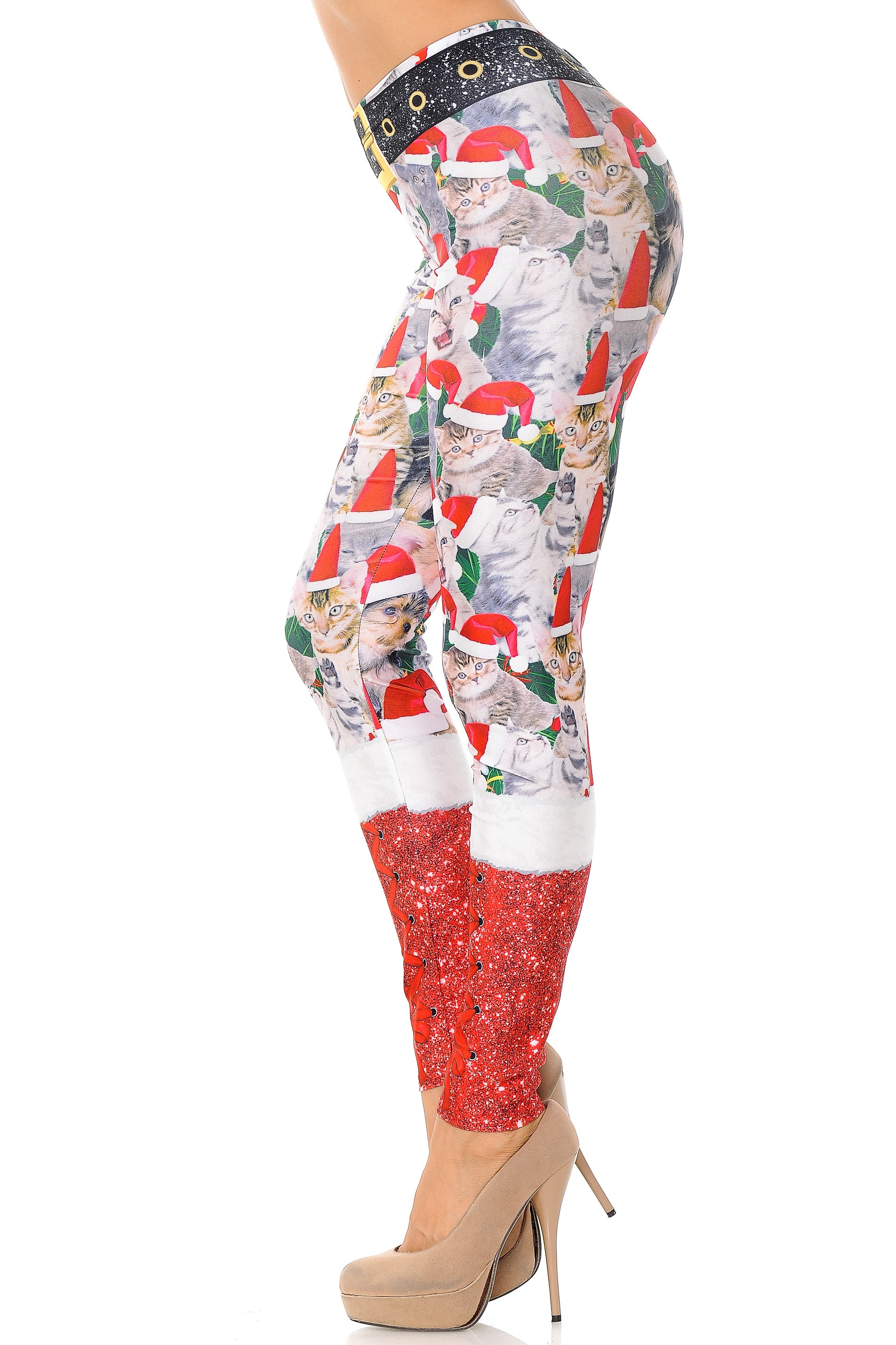 Jolly Christmas Cats and Dogs Leggings - Plus Size