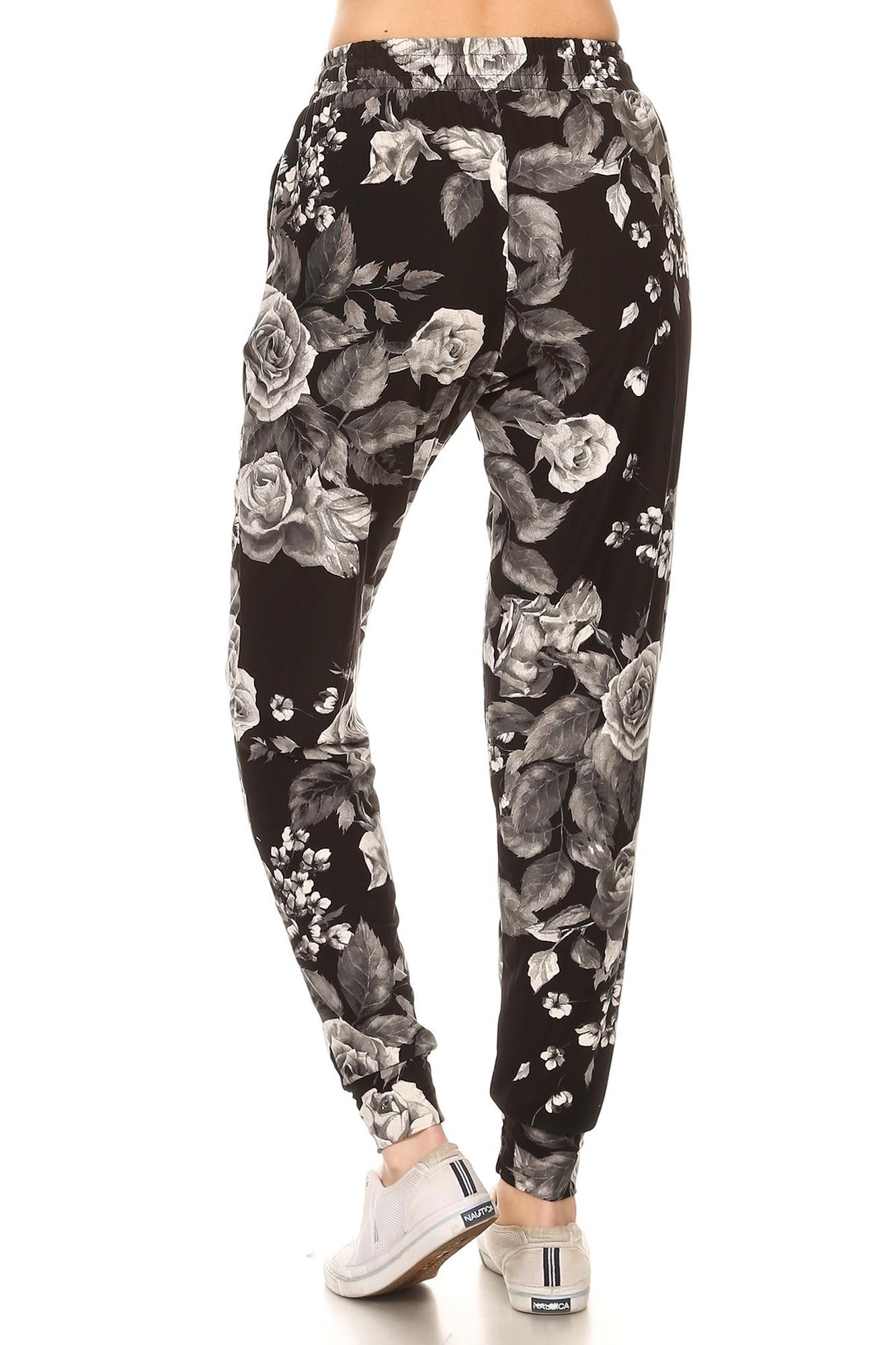Buttery Smooth Monochrome Rose Plus Size Joggers