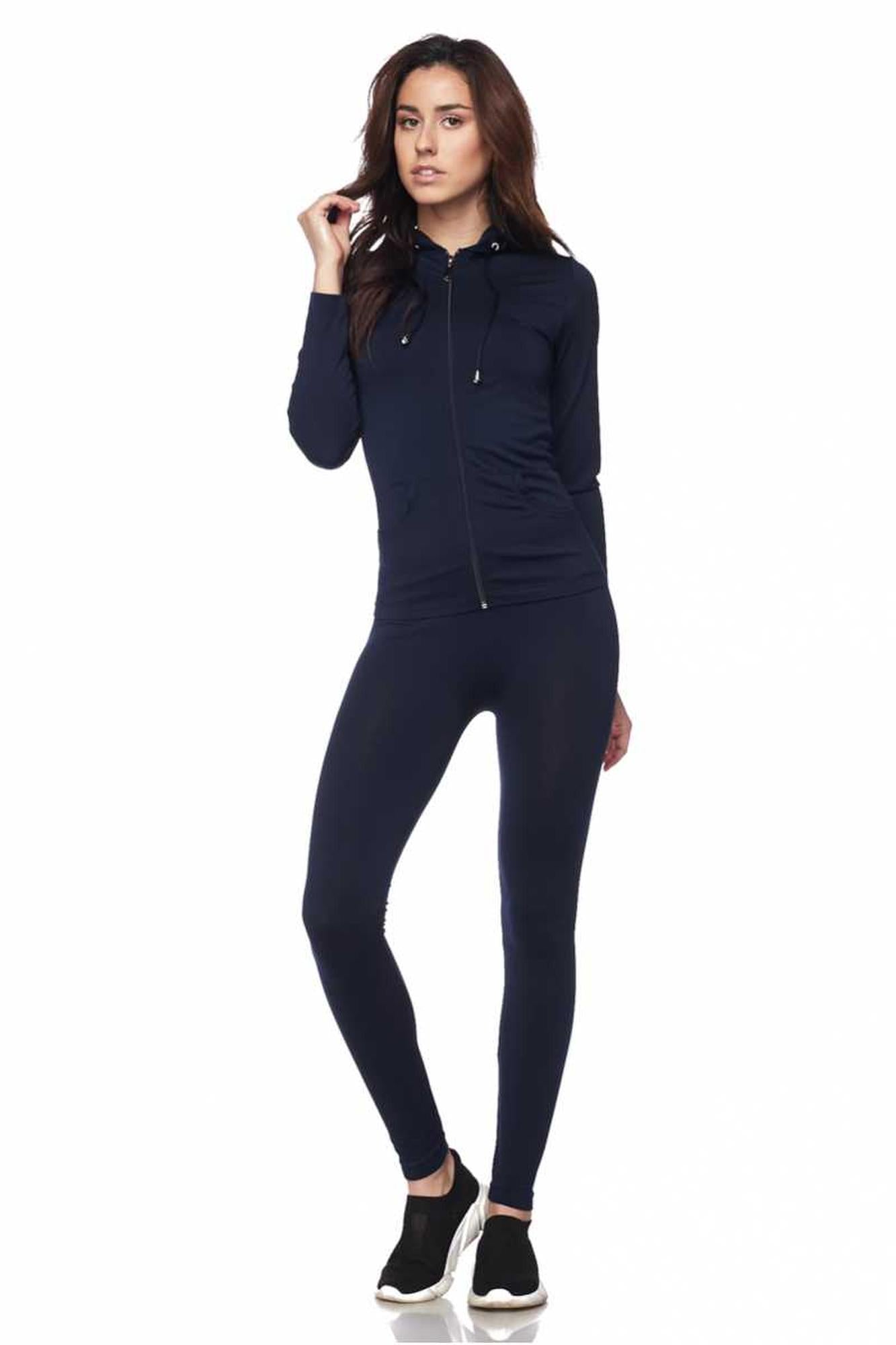 Premium Zipper Hoodie Jacket and Legging Set | Plus Size