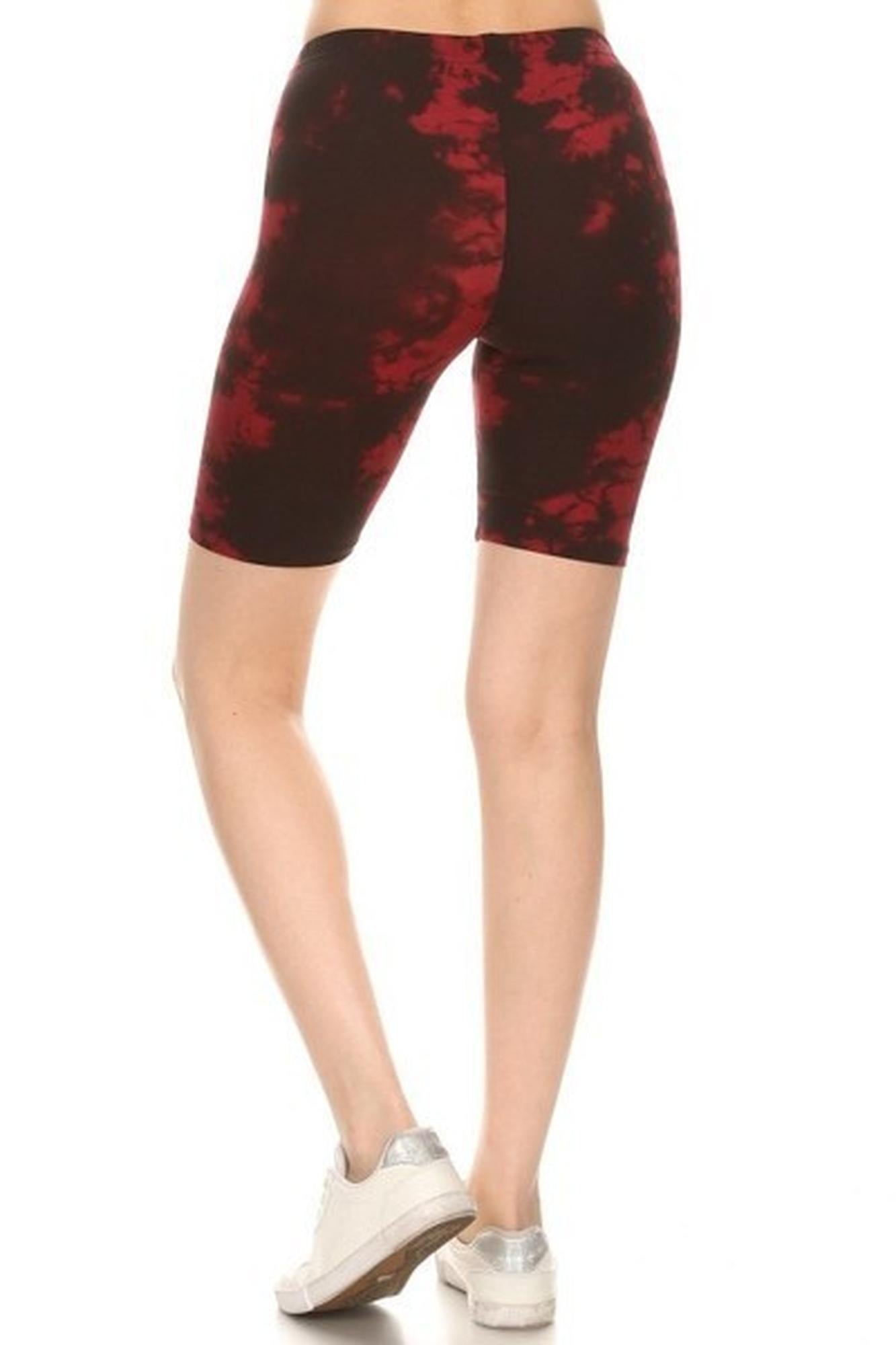 Buttery Smooth Burgundy Tie Dye Biker Shorts