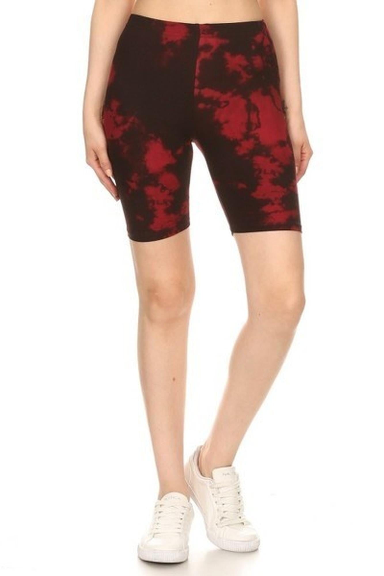 Buttery Smooth Burgundy Tie Dye Biker Shorts