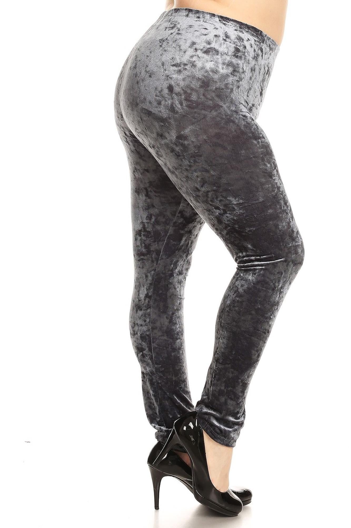 Crushed Velvet Leggings - Plus Size