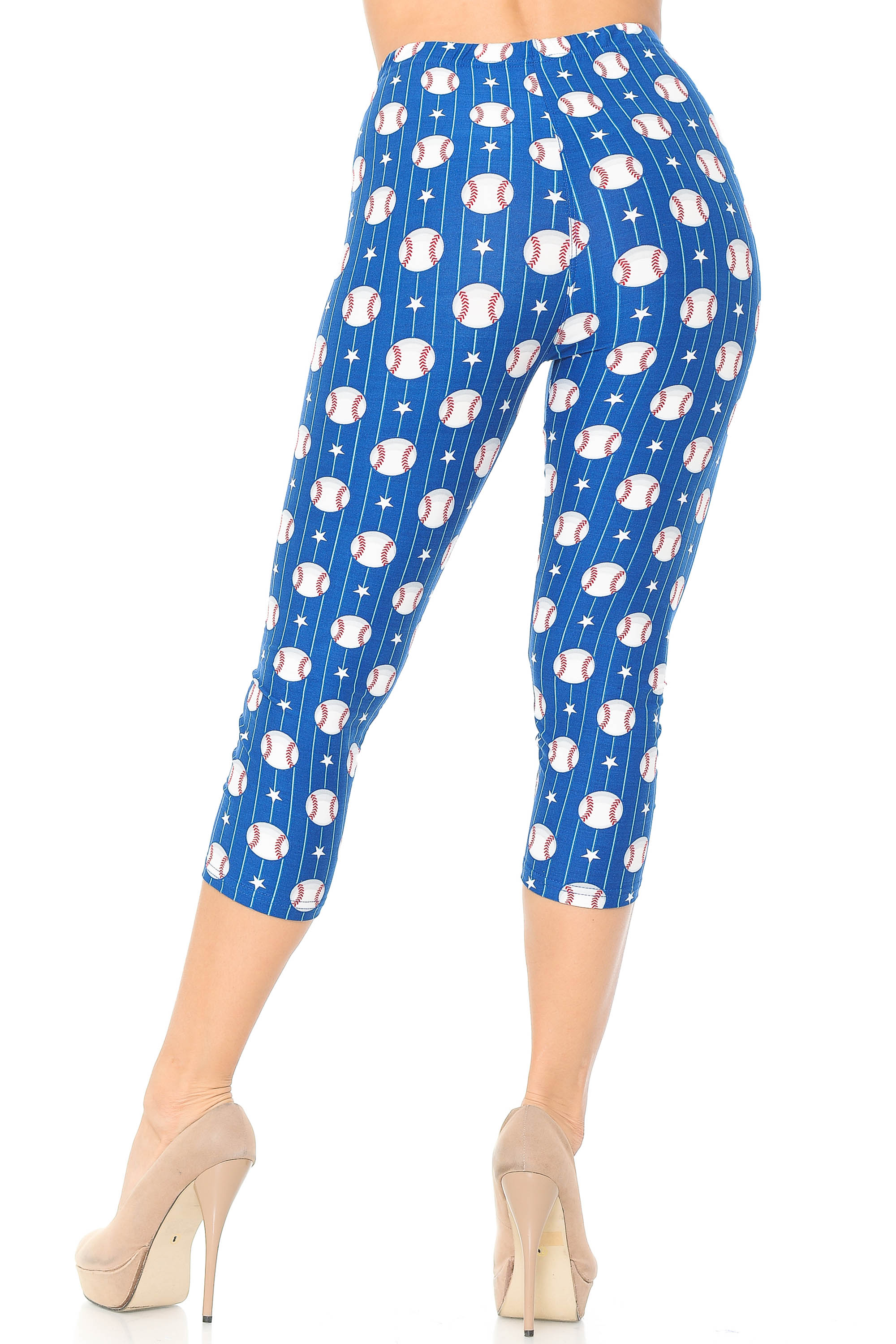 Buttery Soft Boys of Summer Baseball Capris (One Size Regular,Blue)