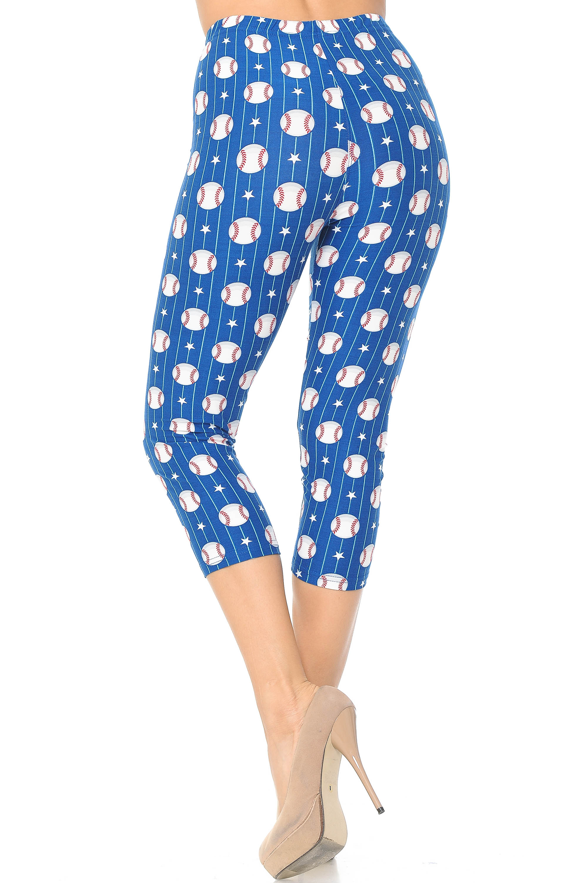 Buttery Soft Boys of Summer Baseball Capris (One Size Regular,Blue)