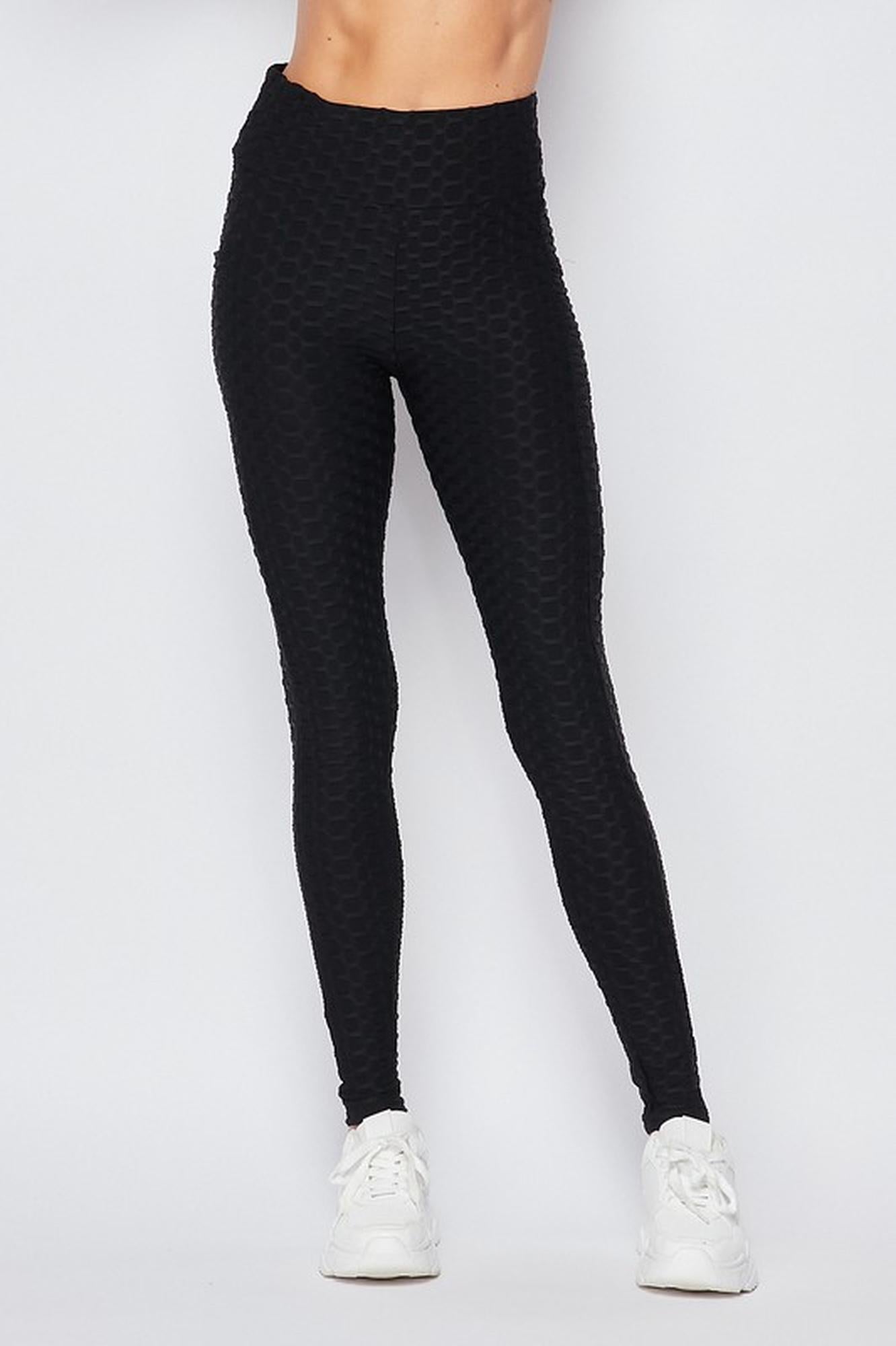Scrunch Butt Popcorn Textured High Waisted Leggings with Pockets | Zinati (W&J)