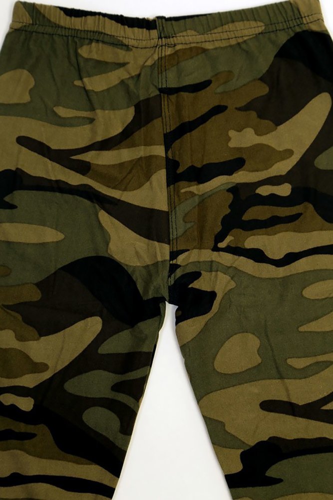 Green Camouflage Kids Leggings