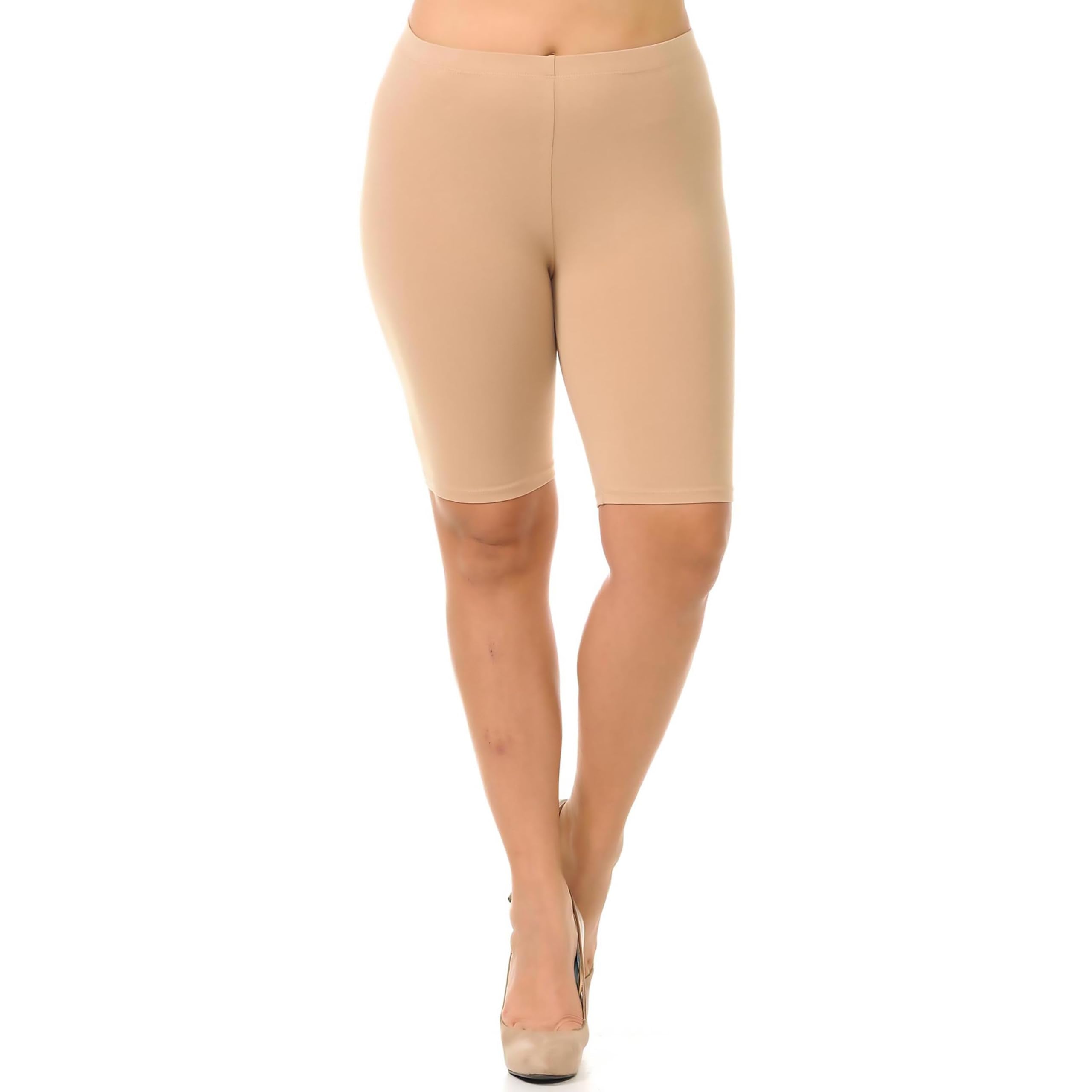 USA Basic Cotton Plus Size Biker Shorts | Bermuda Shorts