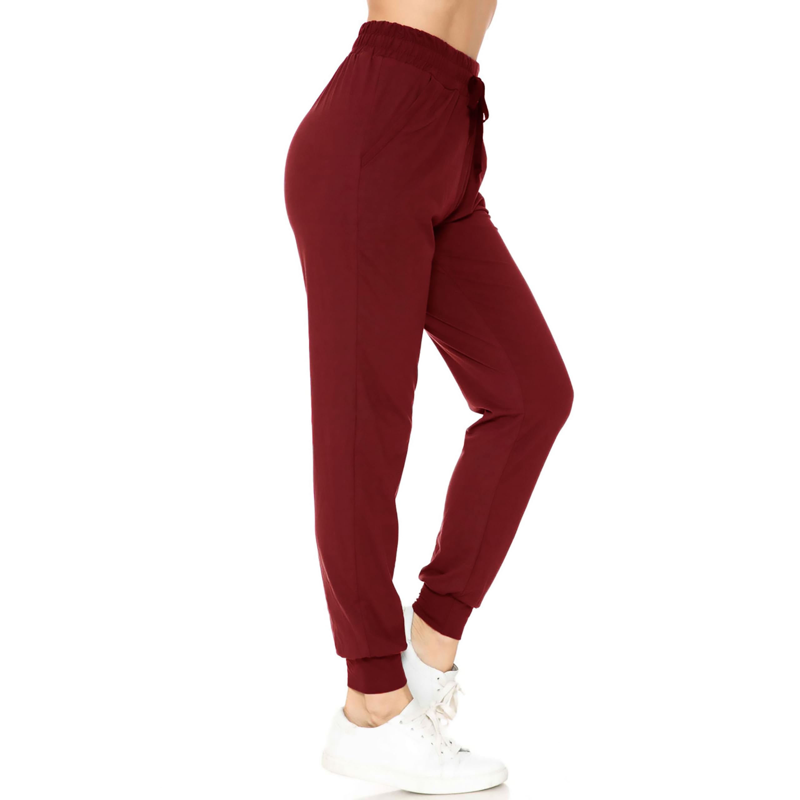 Buttery Smooth Solid Basic Burgundy Joggers | EEVEE