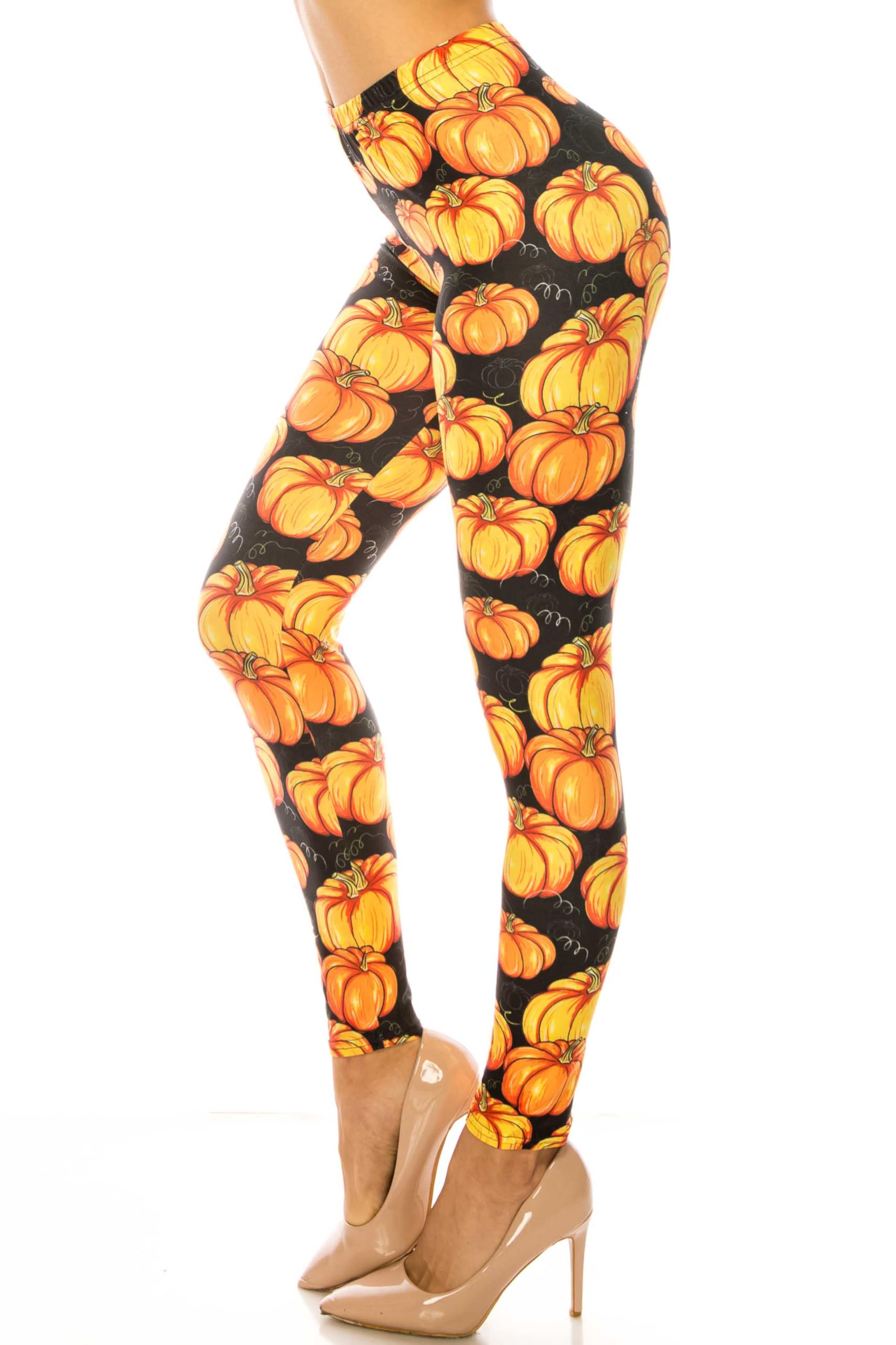 Creamy Soft Autumnal Pumpkins Kids Leggings | USA Fashion™