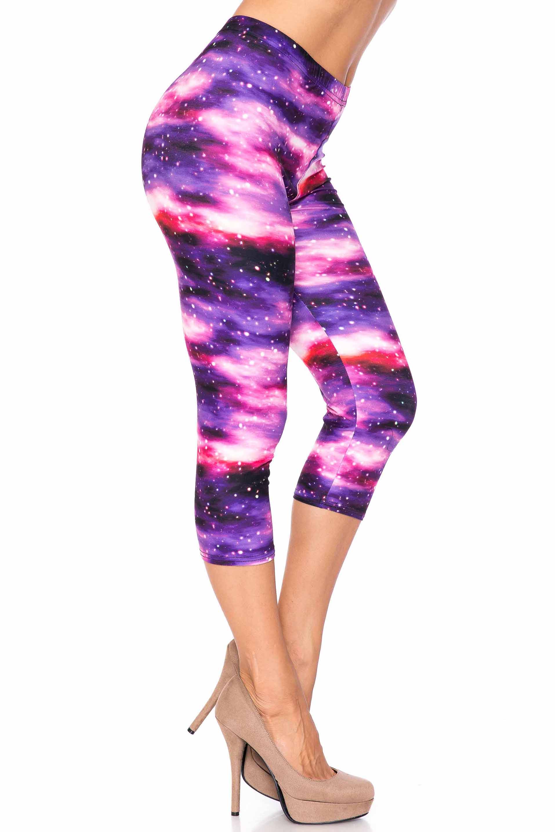 Creamy Soft Purple Mist Extra Plus Size Capris - 3X-5X - USA Fashion (XPlus One Size,Purple)