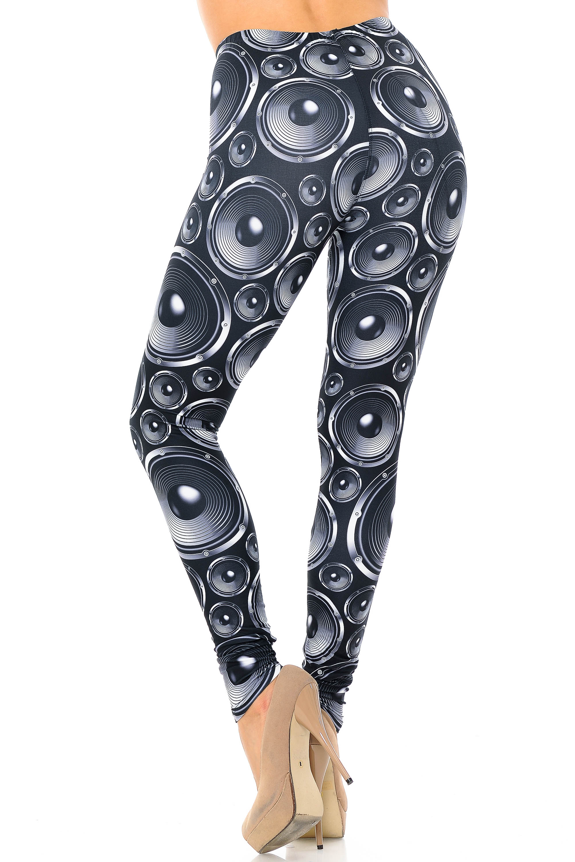 Creamy Soft Speaker Extra Plus Size Leggings - 3X-5X - USA Fashion (XPlus One Size,Black)