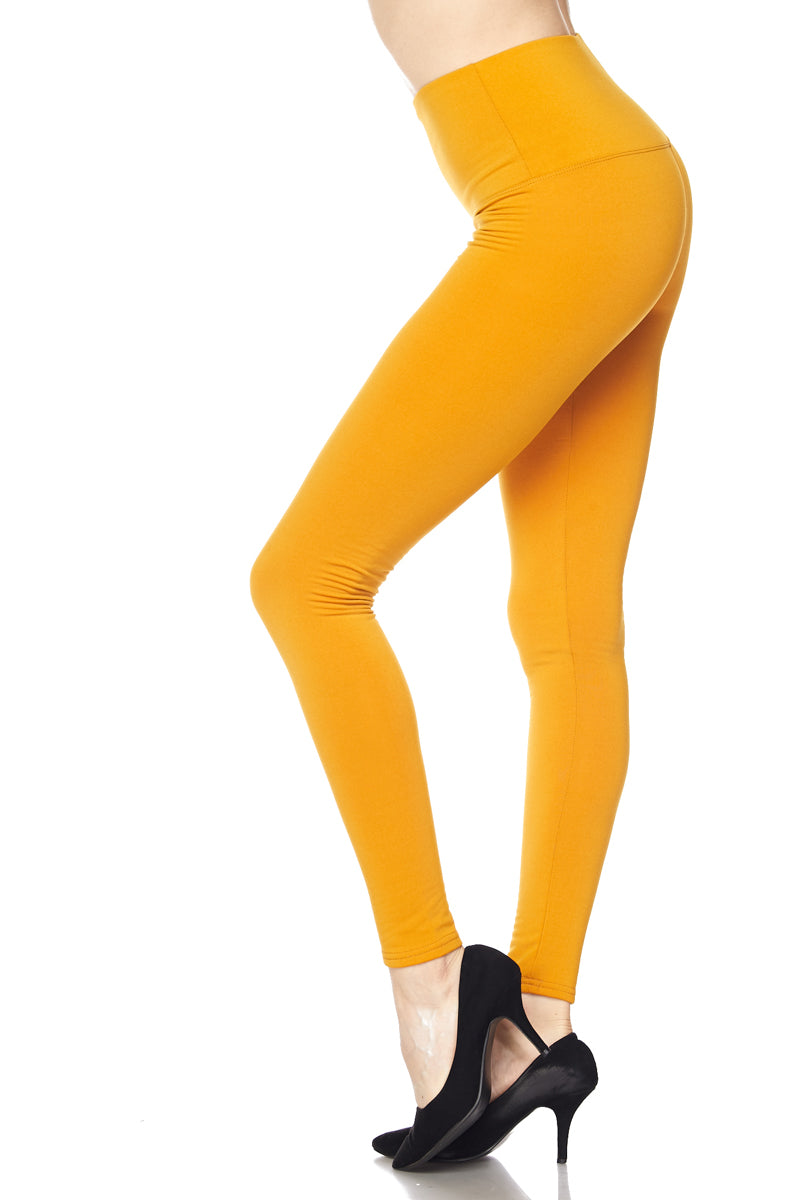 High Waisted Fleece Lined Leggings - 5 Inch Waistband