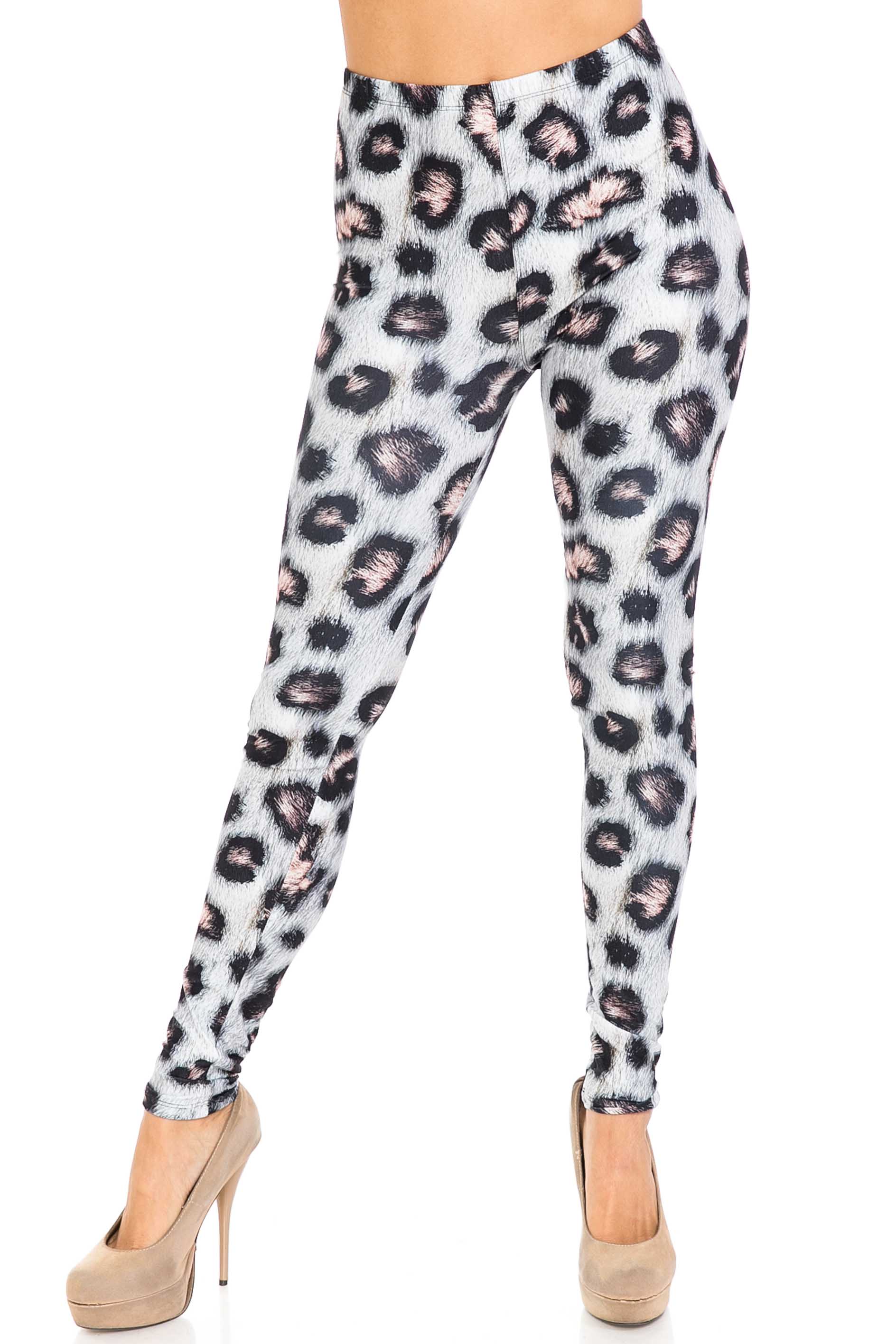 Creamy Soft Moda Leopard Extra Plus Size Leggings - 3X-5X - USA Fashion (XPlus One Size,Charcoal)