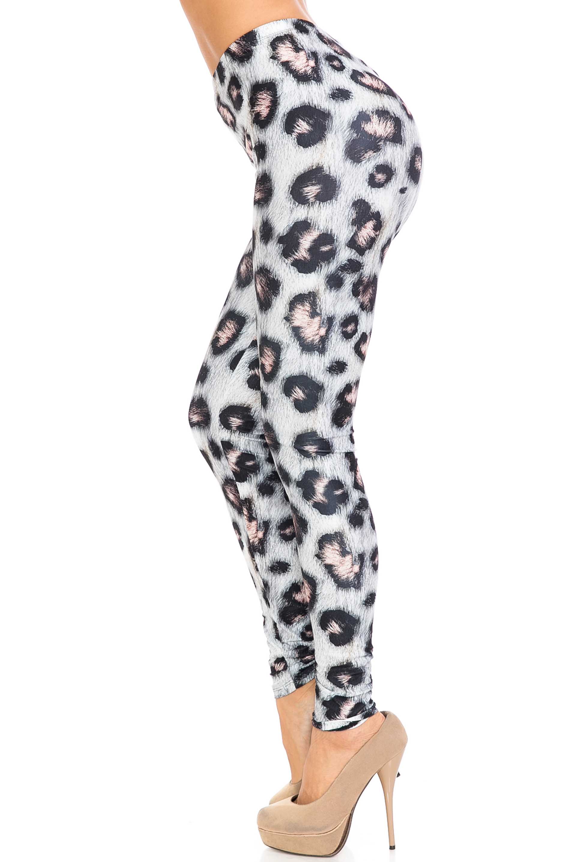 Creamy Soft Moda Leopard Extra Plus Size Leggings - 3X-5X - USA Fashion (XPlus One Size,Charcoal)