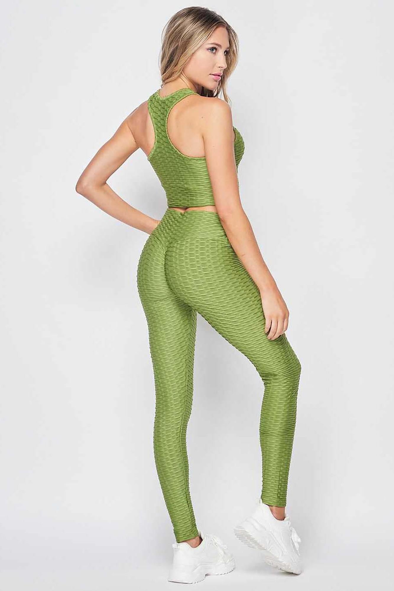 2 Piece Scrunch Butt Leggings and Crop Top Set | Plus Size