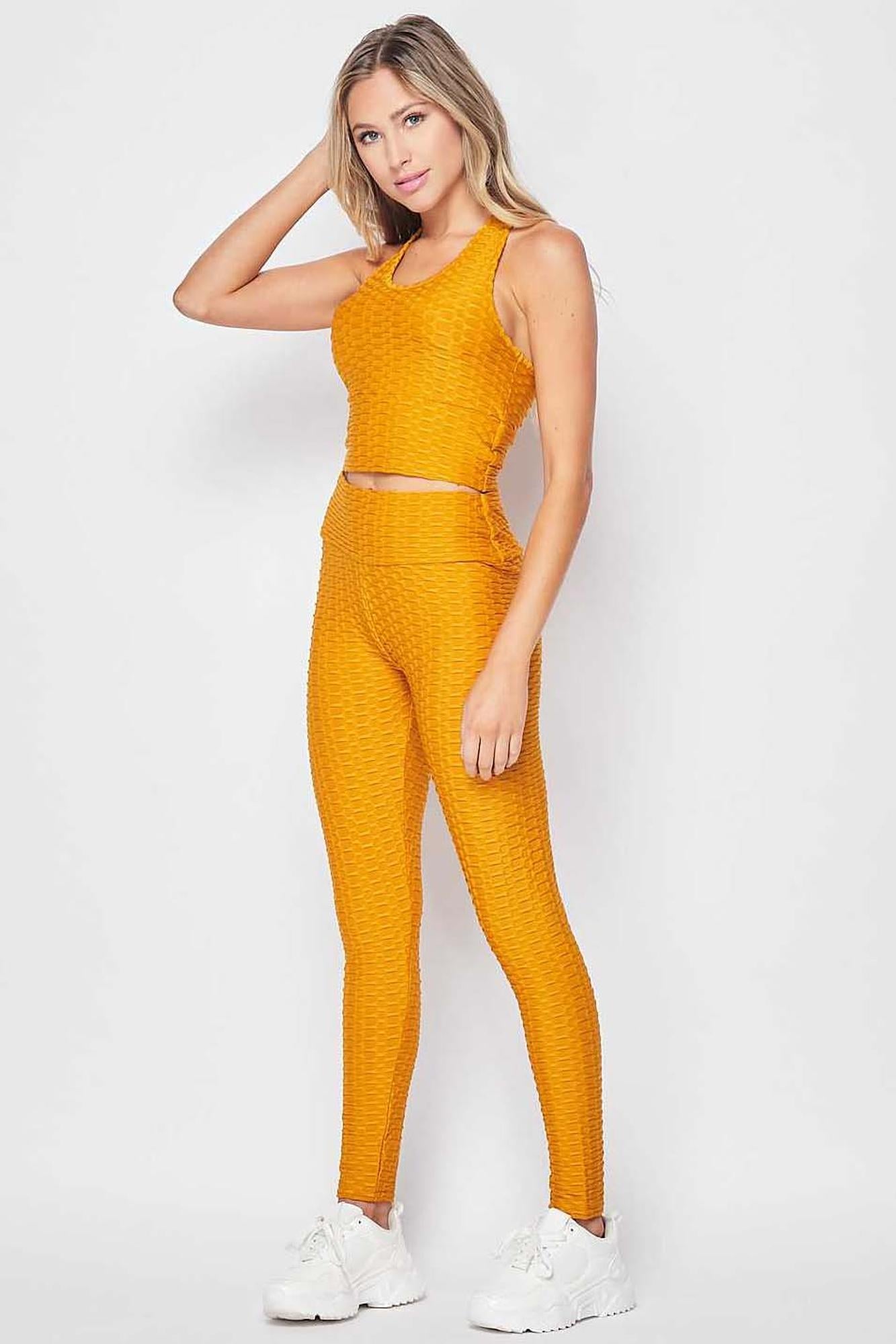 2 Piece Scrunch Butt Leggings and Crop Top Set | Plus Size
