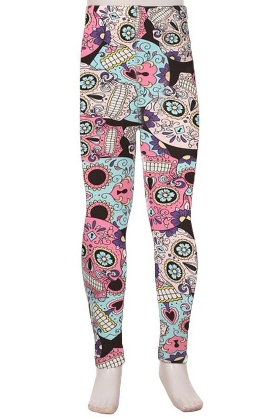 Buttery Smooth Pastel Sugar Skull Kids Leggings