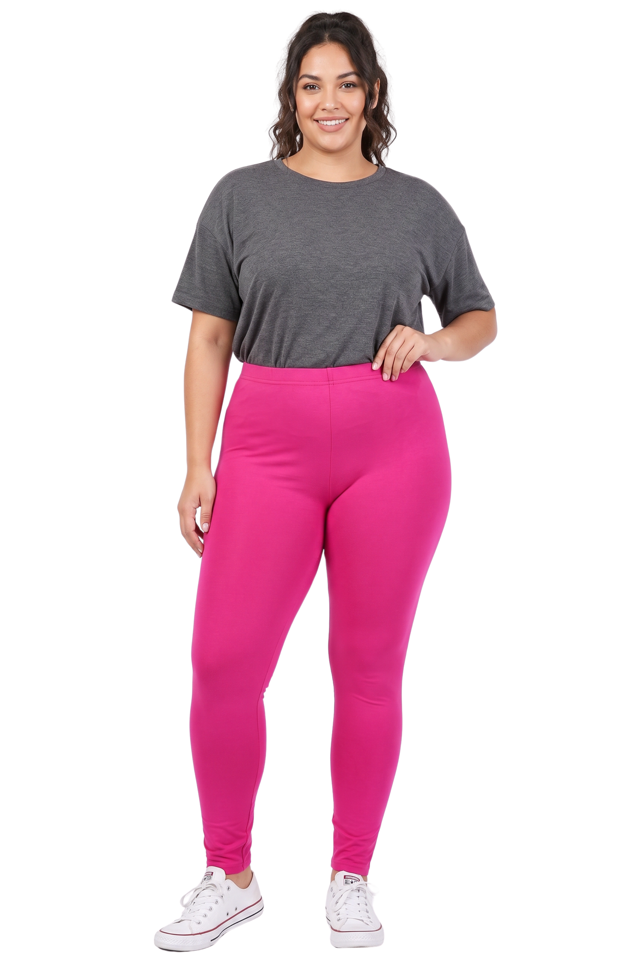 Brushed Basic Solid Plus Size Leggings | New Mix