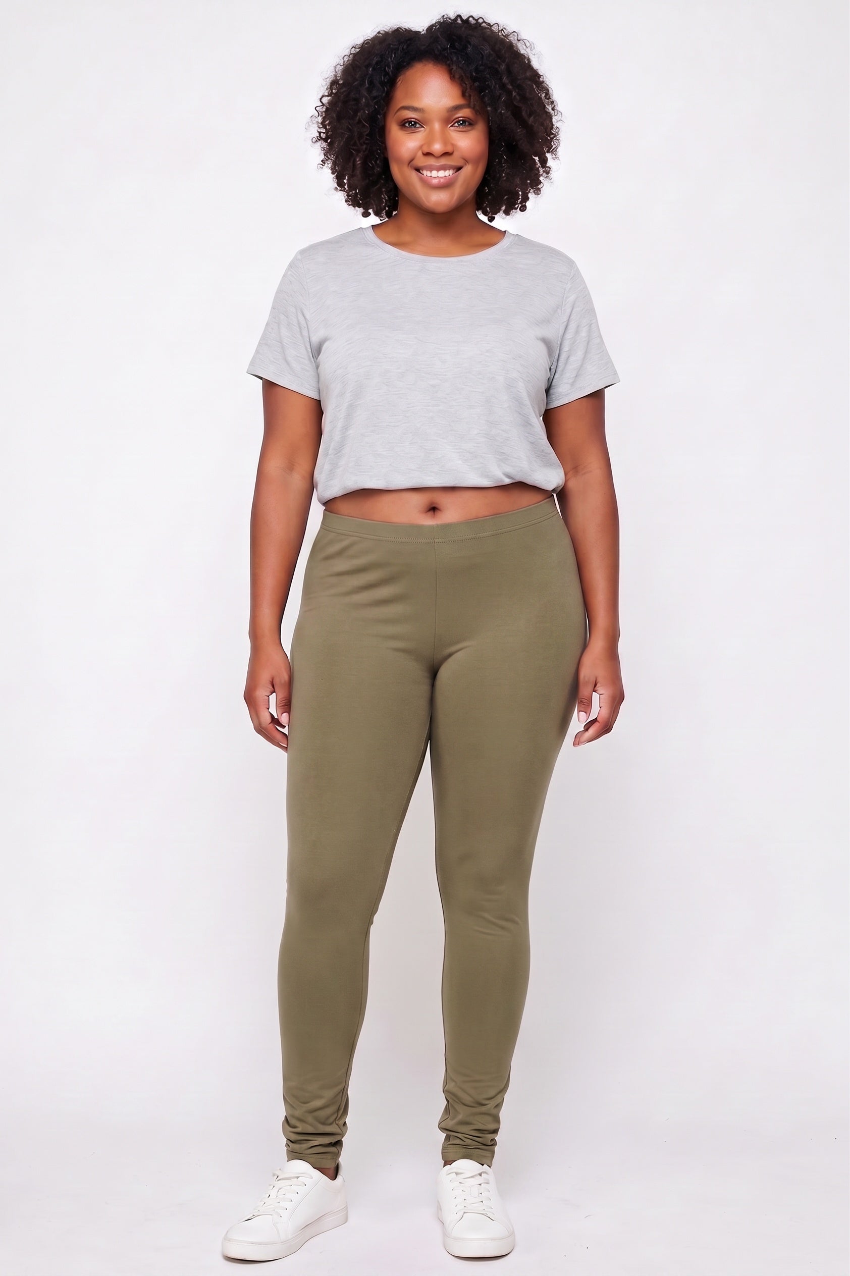 Buttery Smooth Basic Solid Plus Size Leggings | EEVEE
