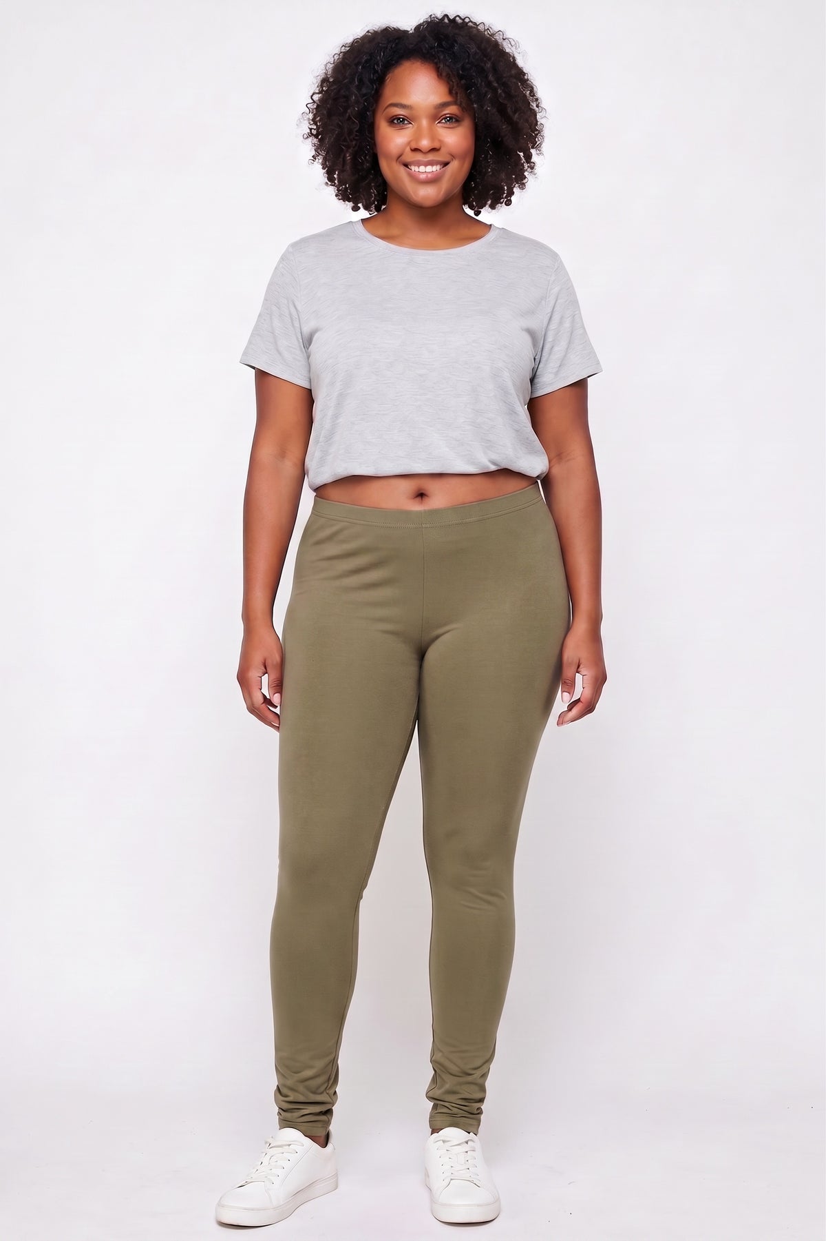 Buttery Smooth Basic Solid Plus Size Leggings | EEVEE