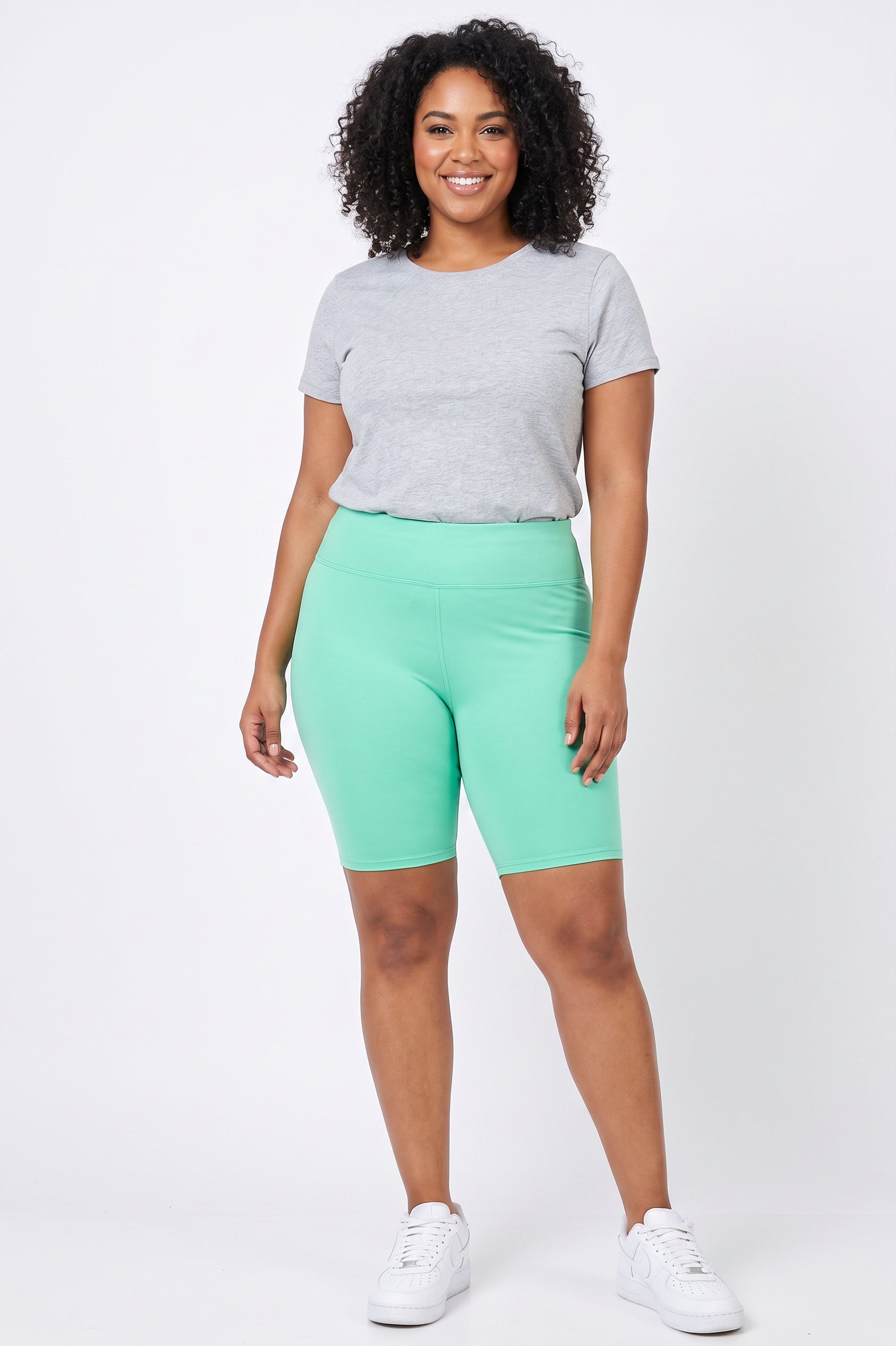 Buttery Smooth Basic Solid Plus Size Biker Shorts | 3 Inch