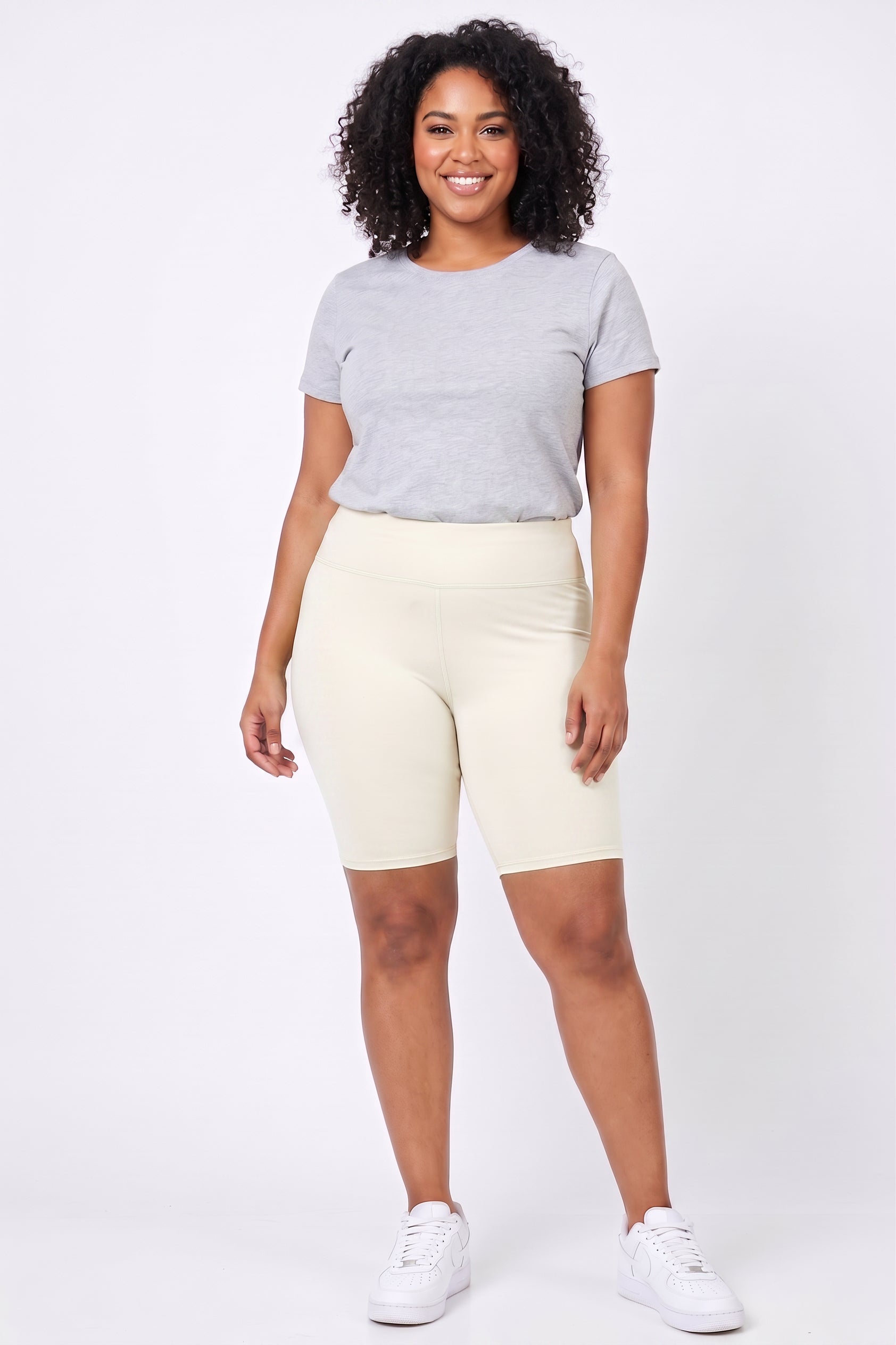 Buttery Smooth Basic Solid Plus Size Biker Shorts | 3 Inch