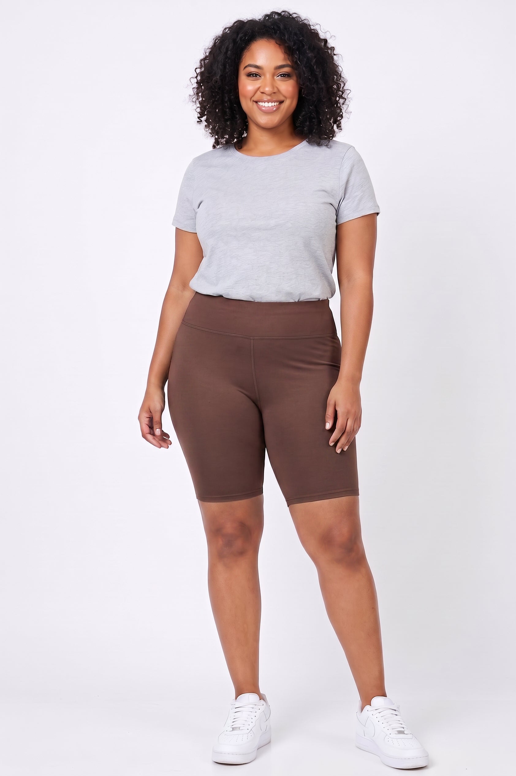 Buttery Smooth Basic Solid Plus Size Biker Shorts | 3 Inch