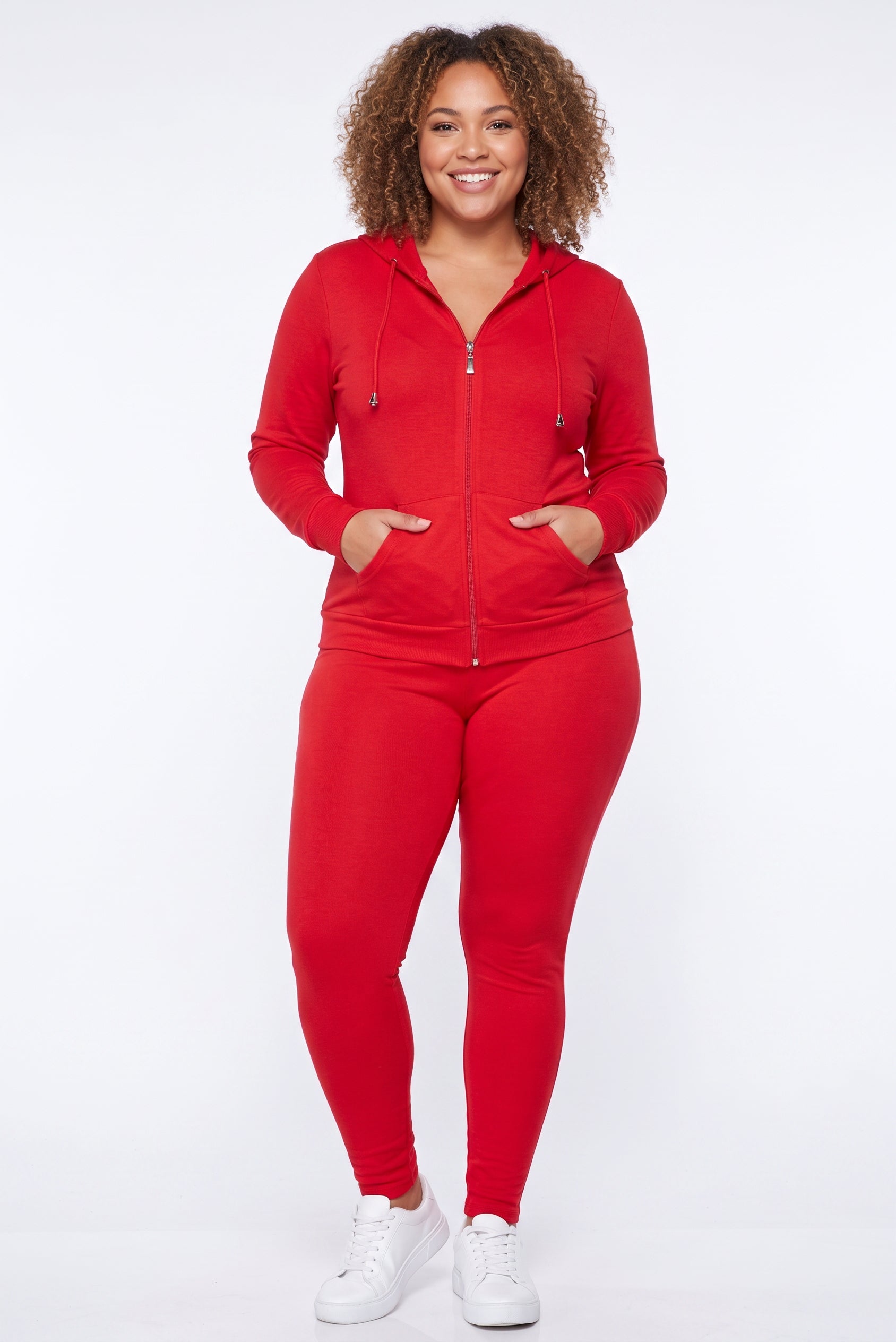 Premium Zipper Hoodie Jacket and Legging Set | Plus Size