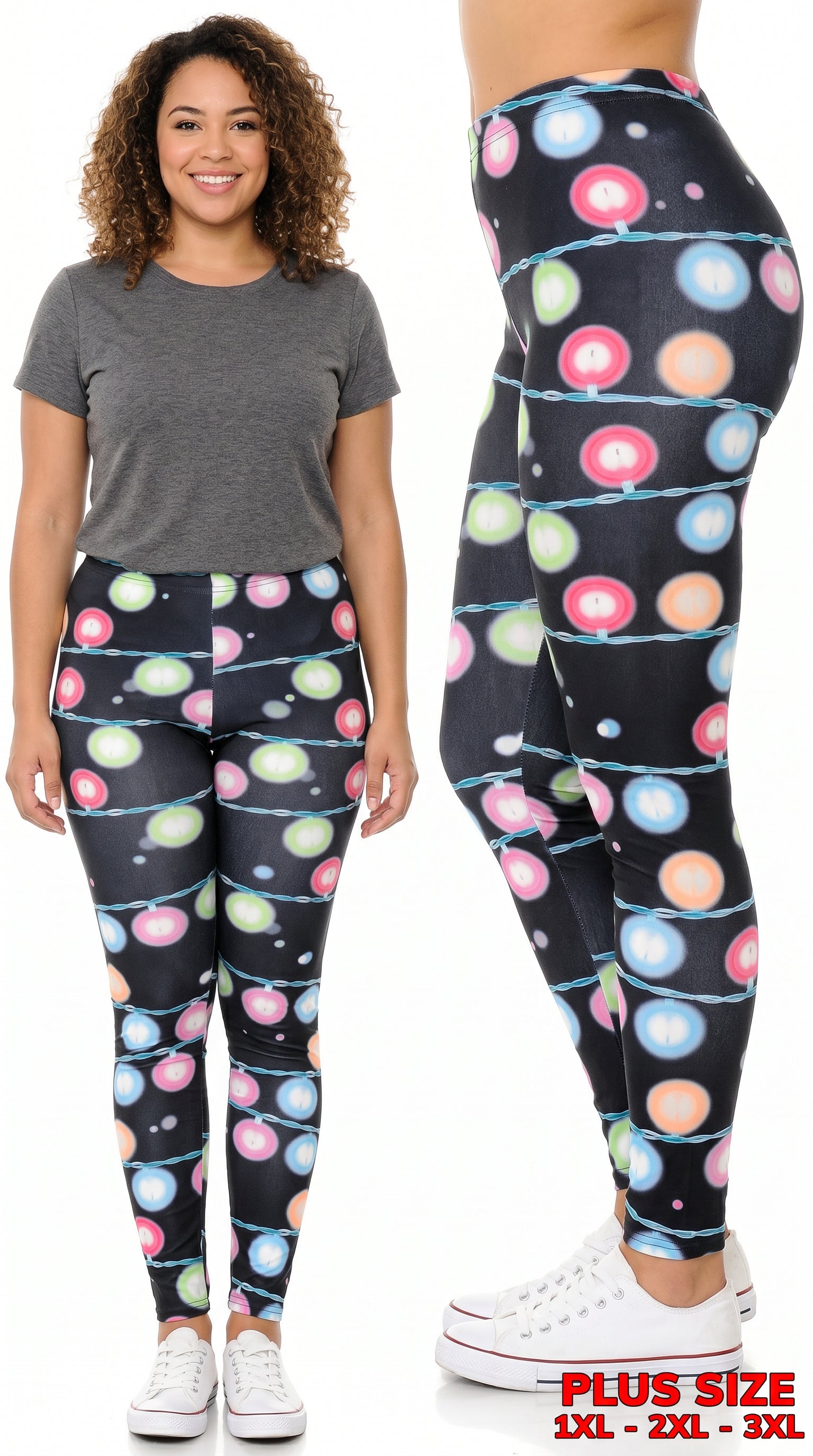 Festive Holiday Lights Leggings | Plus Size
