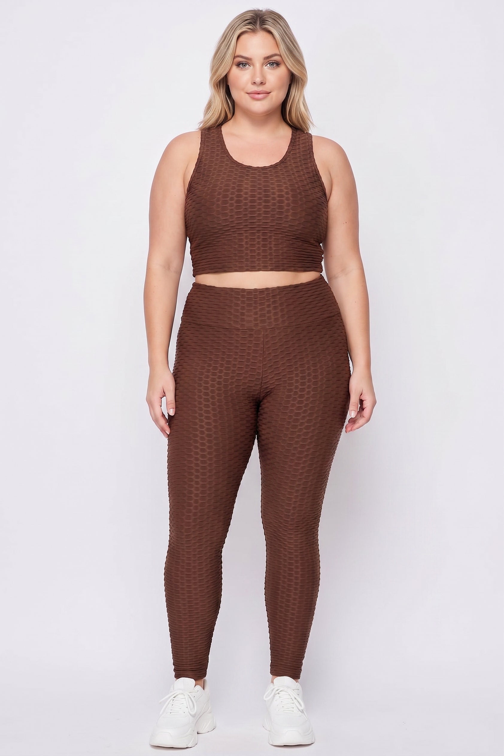 2 Piece Scrunch Butt Leggings and Crop Top Set | Plus Size
