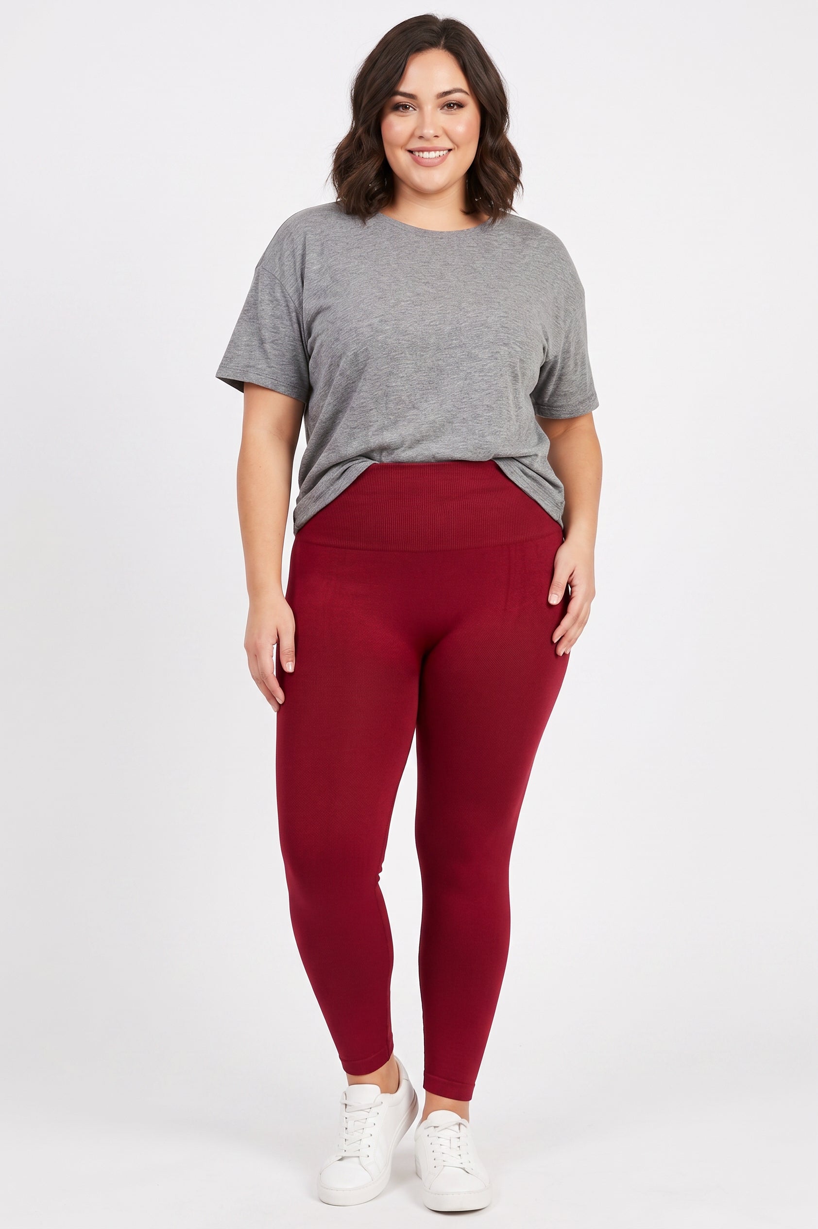 High Waist French Terry Compression Leggings | Plus Size