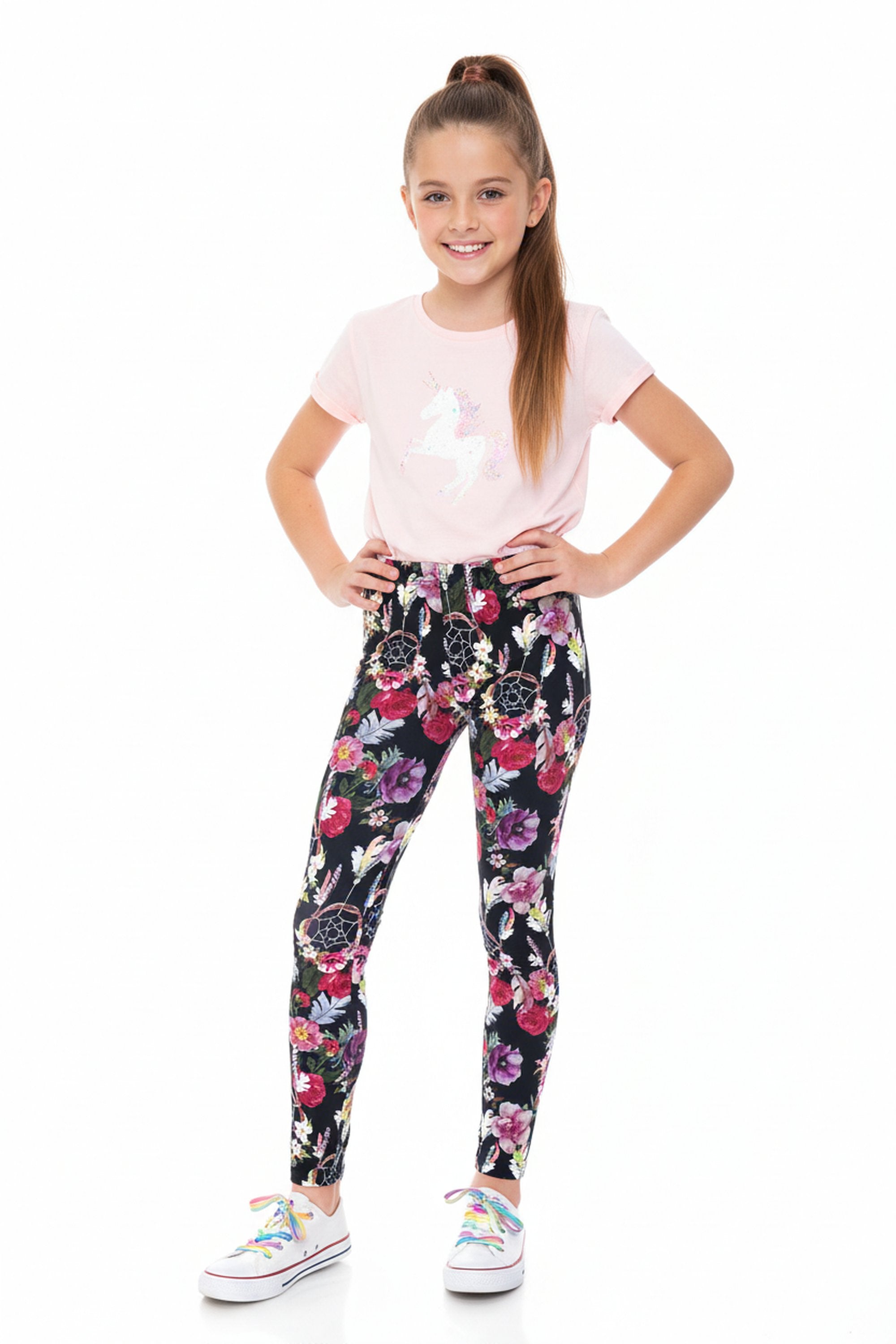 Creamy Soft Floral Dreamcatcher Kids Leggings | USA Fashion™