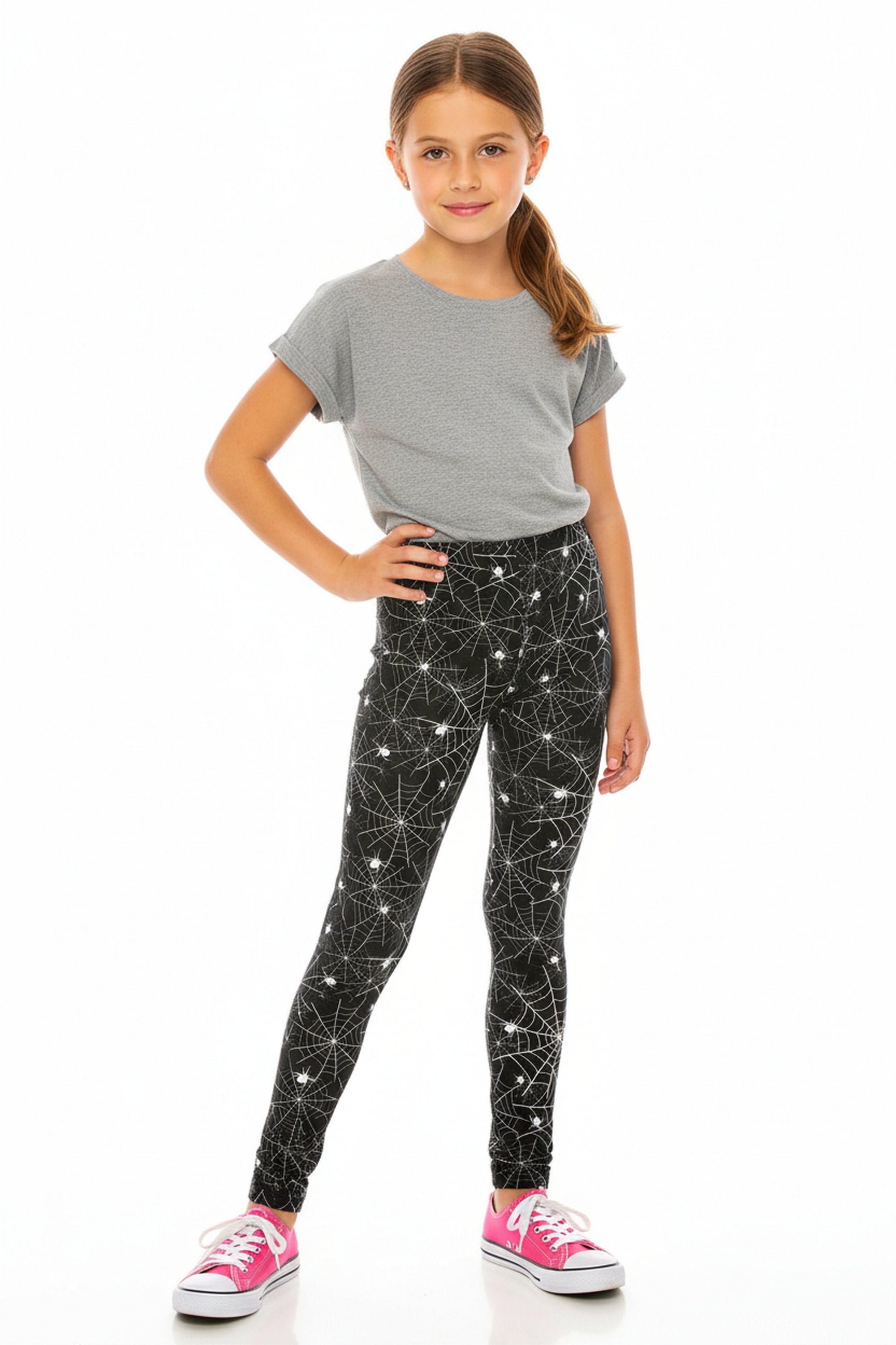 Creamy Soft Spiders and Spiderwebs Kids Leggings | USA Fashion™