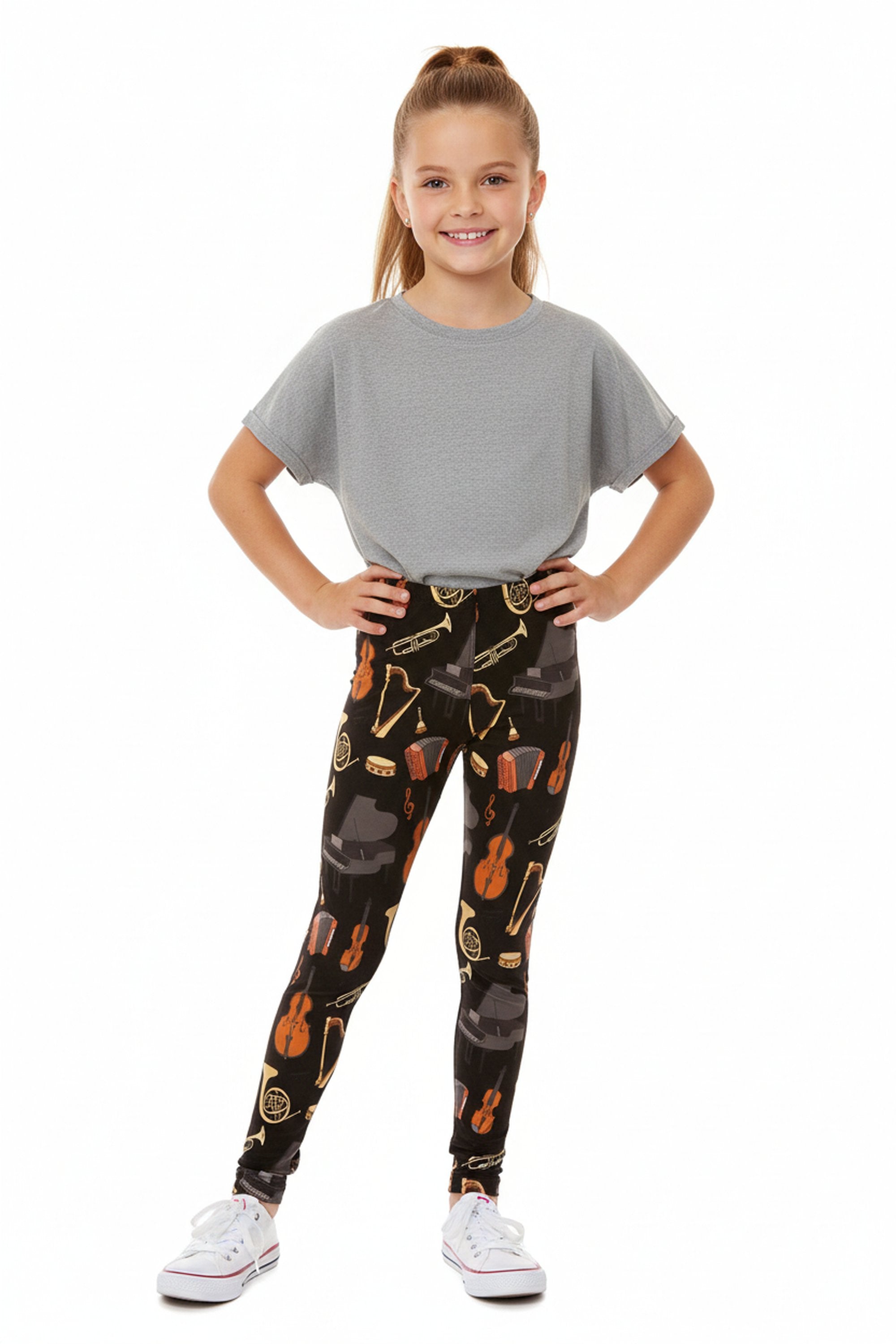 Brushed Musical Instrument Kids Leggings