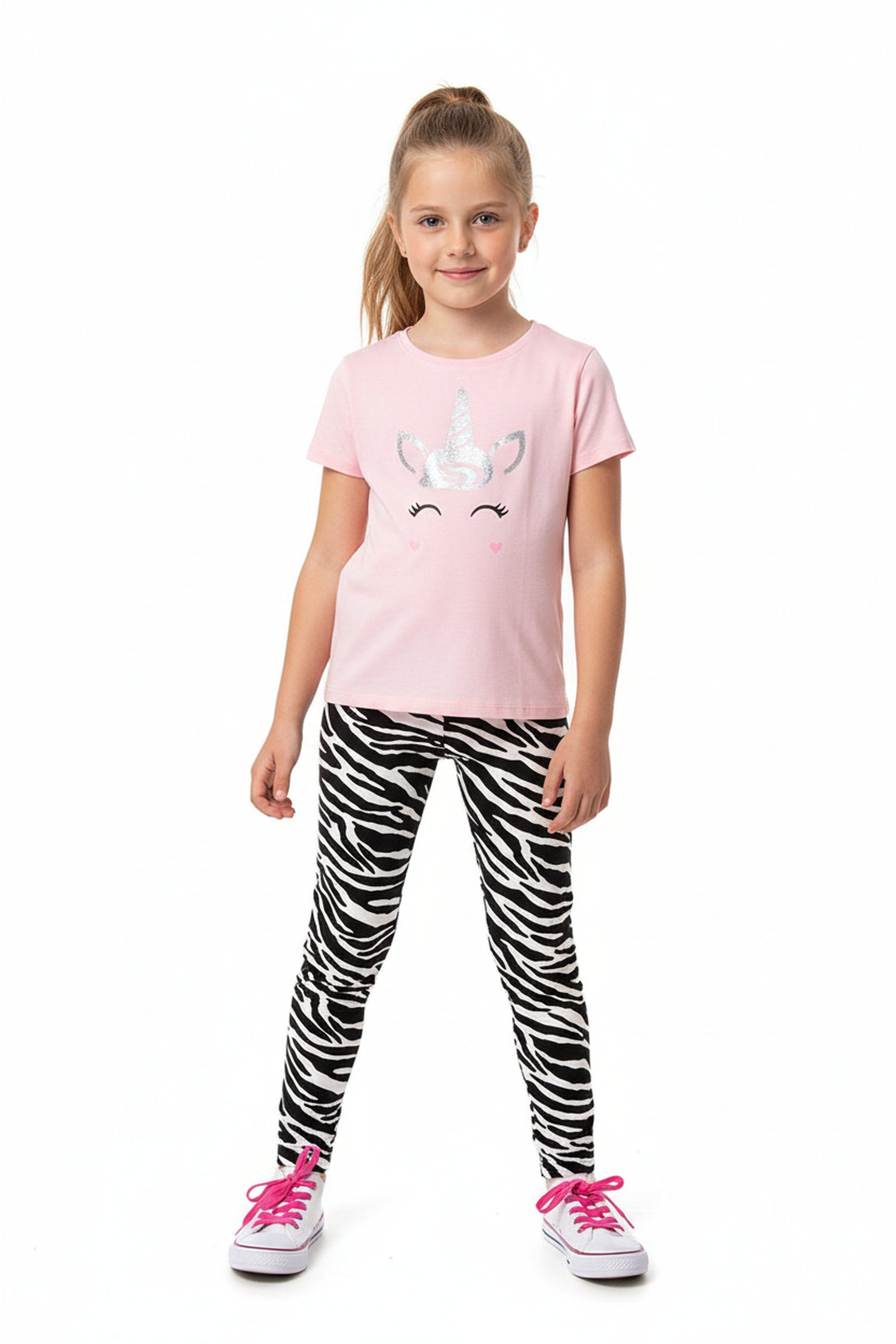 Brushed Zebra Print Kids Leggings