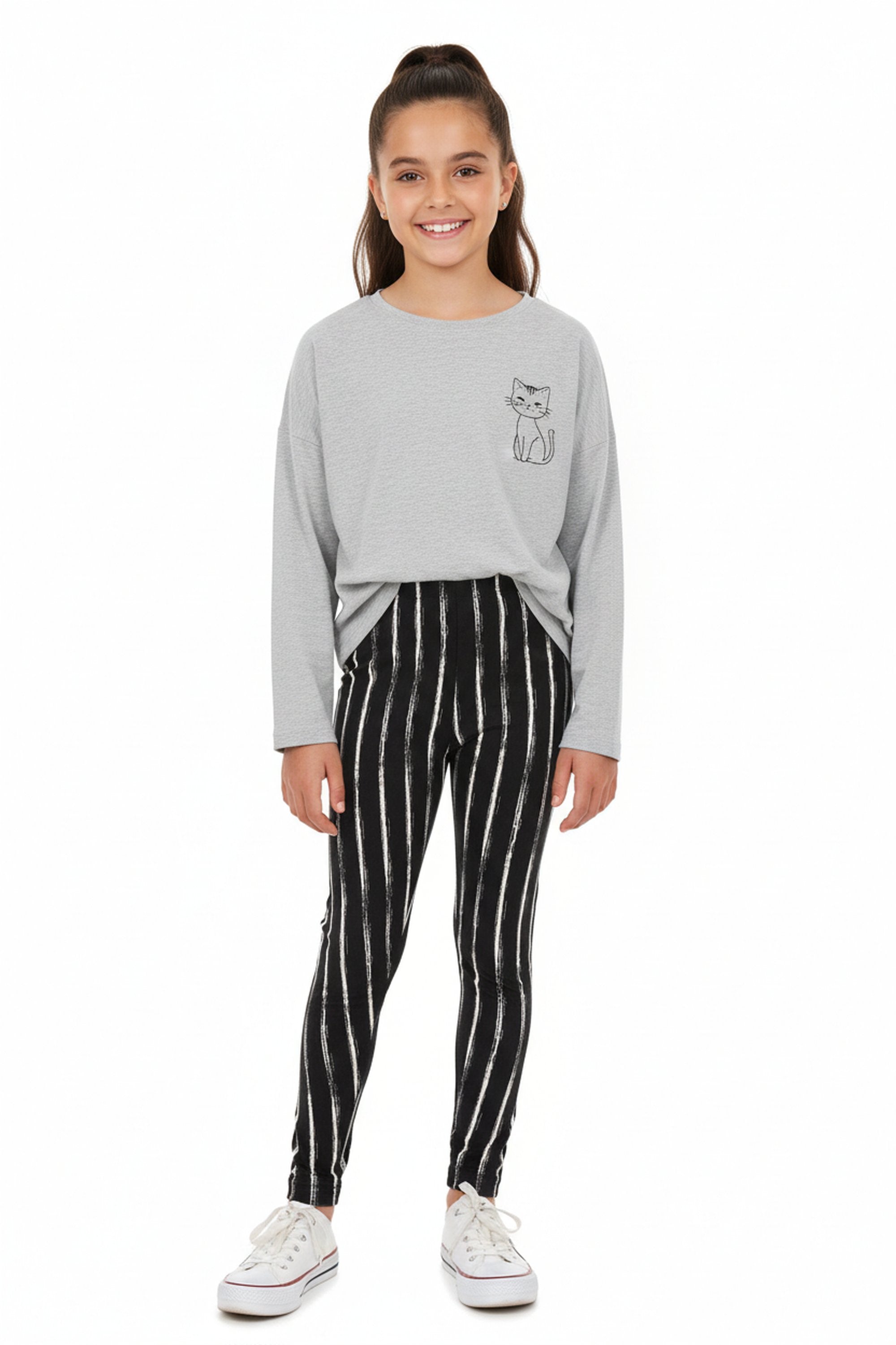 Brushed Rustic Pinstripe Kids Leggings