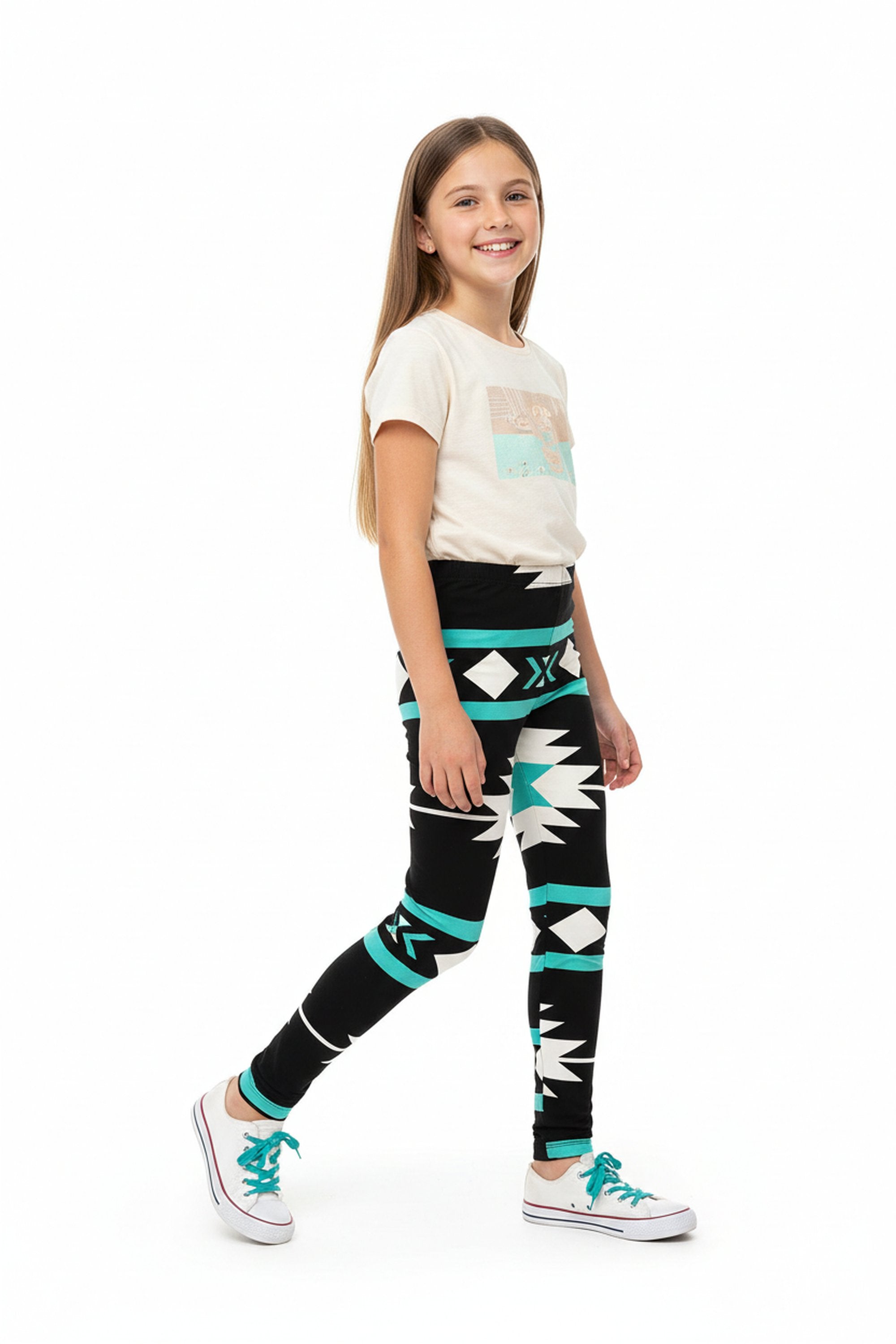 Buttery Smooth Mint Aztec Tribal Kids Leggings