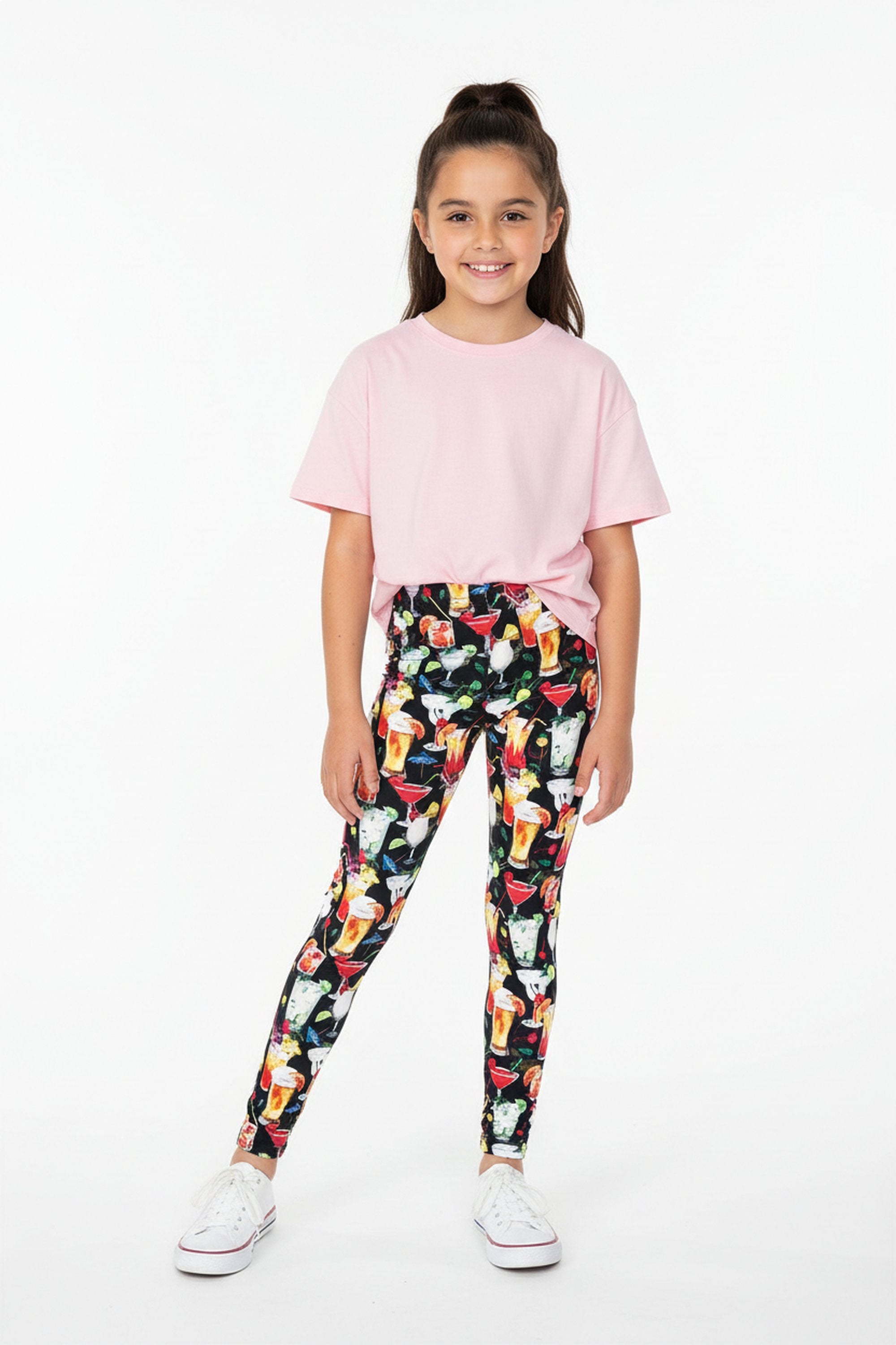 Creamy Soft Tropical Cocktails Kids Leggings | USA Fashion™