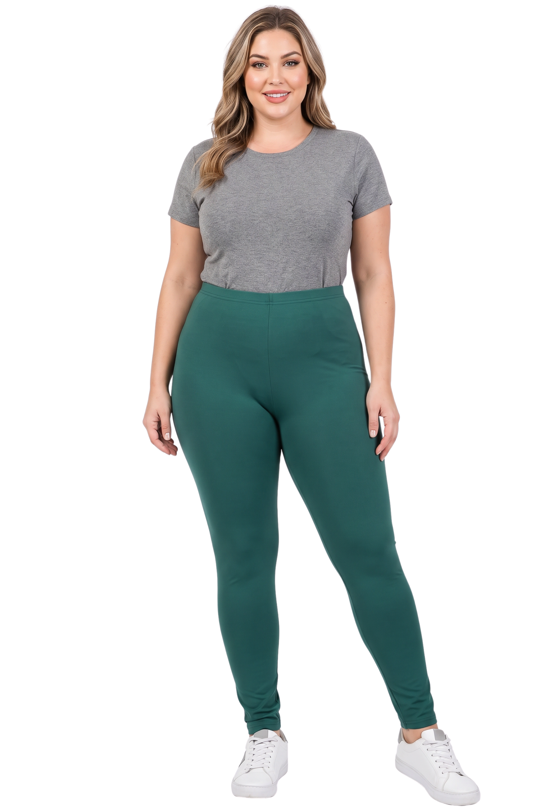 Brushed Basic Solid Plus Size Leggings | New Mix
