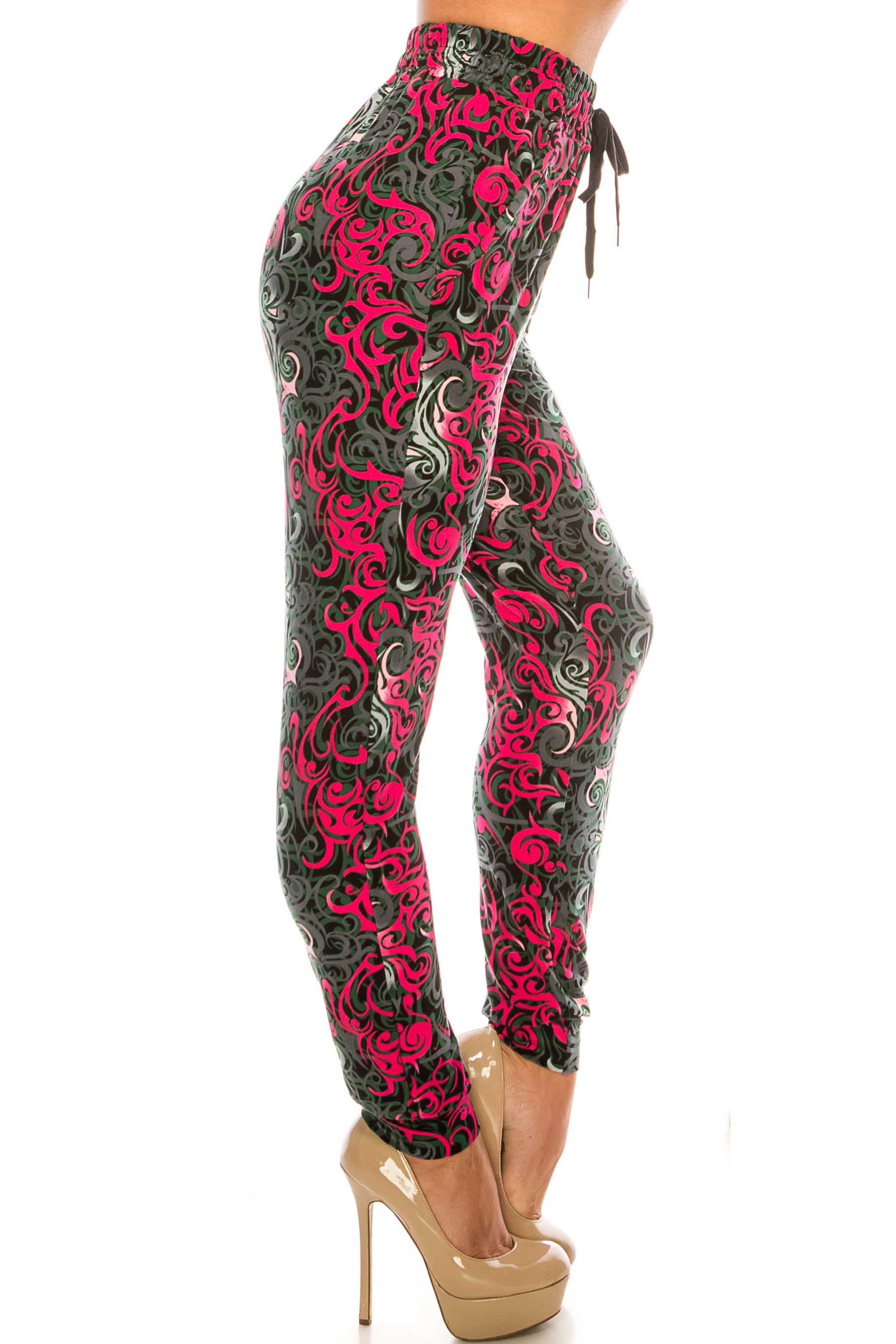 Buttery Smooth Fuchsia Hypnotic Swirl Joggers