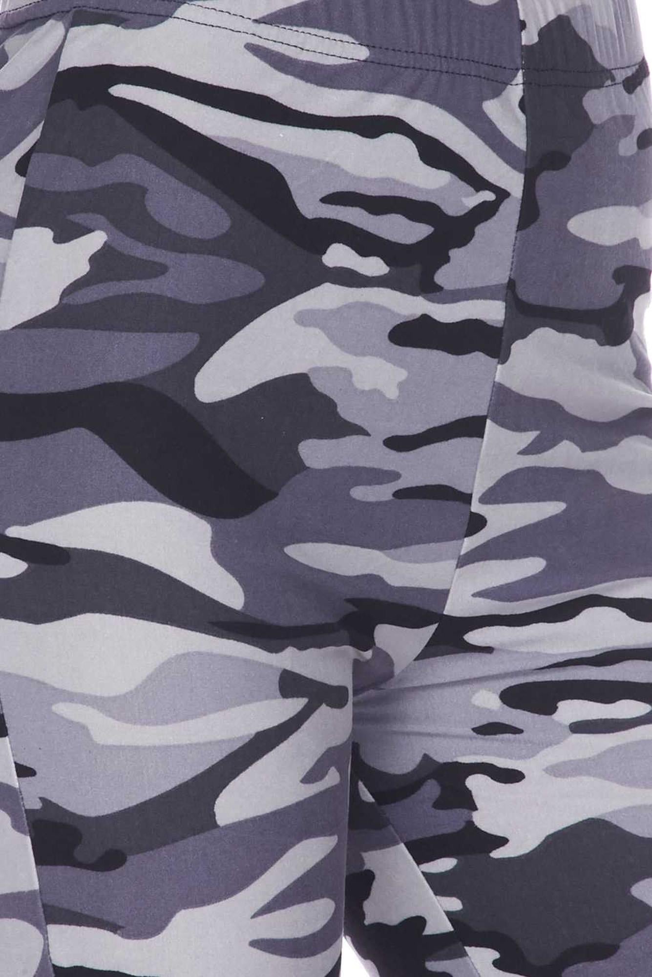 Buttery Smooth Charcoal Camouflage Bell Bottom Leggings
