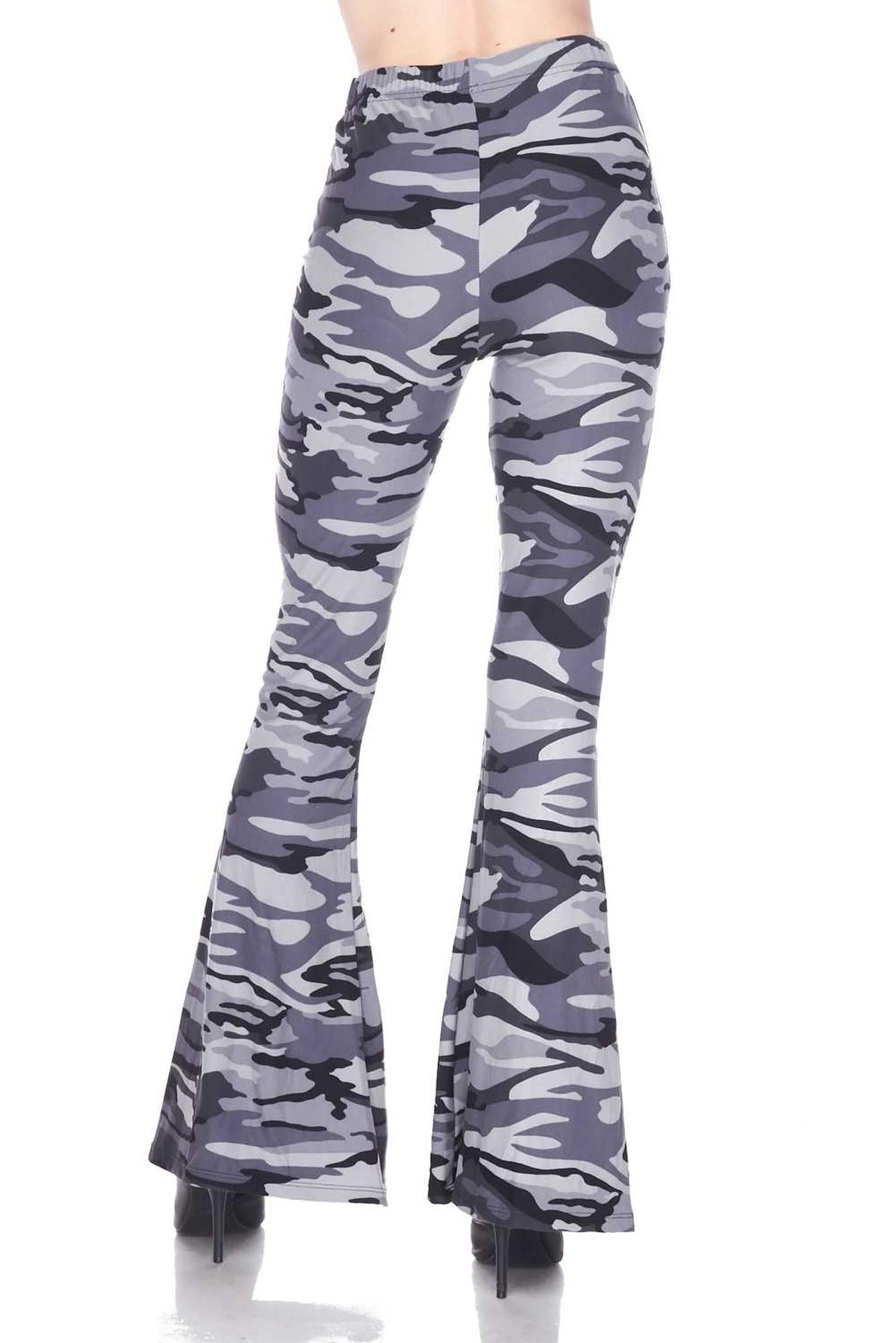 Buttery Smooth Charcoal Camouflage Bell Bottom Leggings